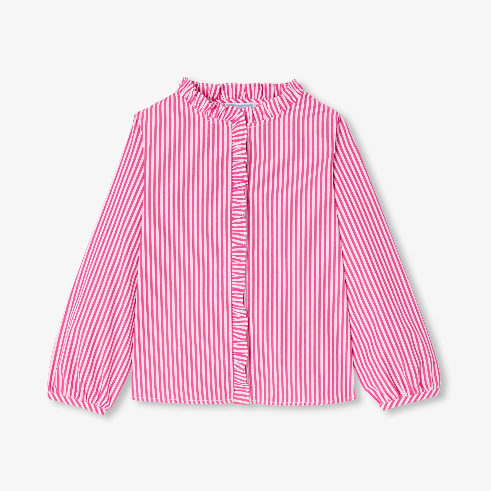 Striped popeline shirt for girls