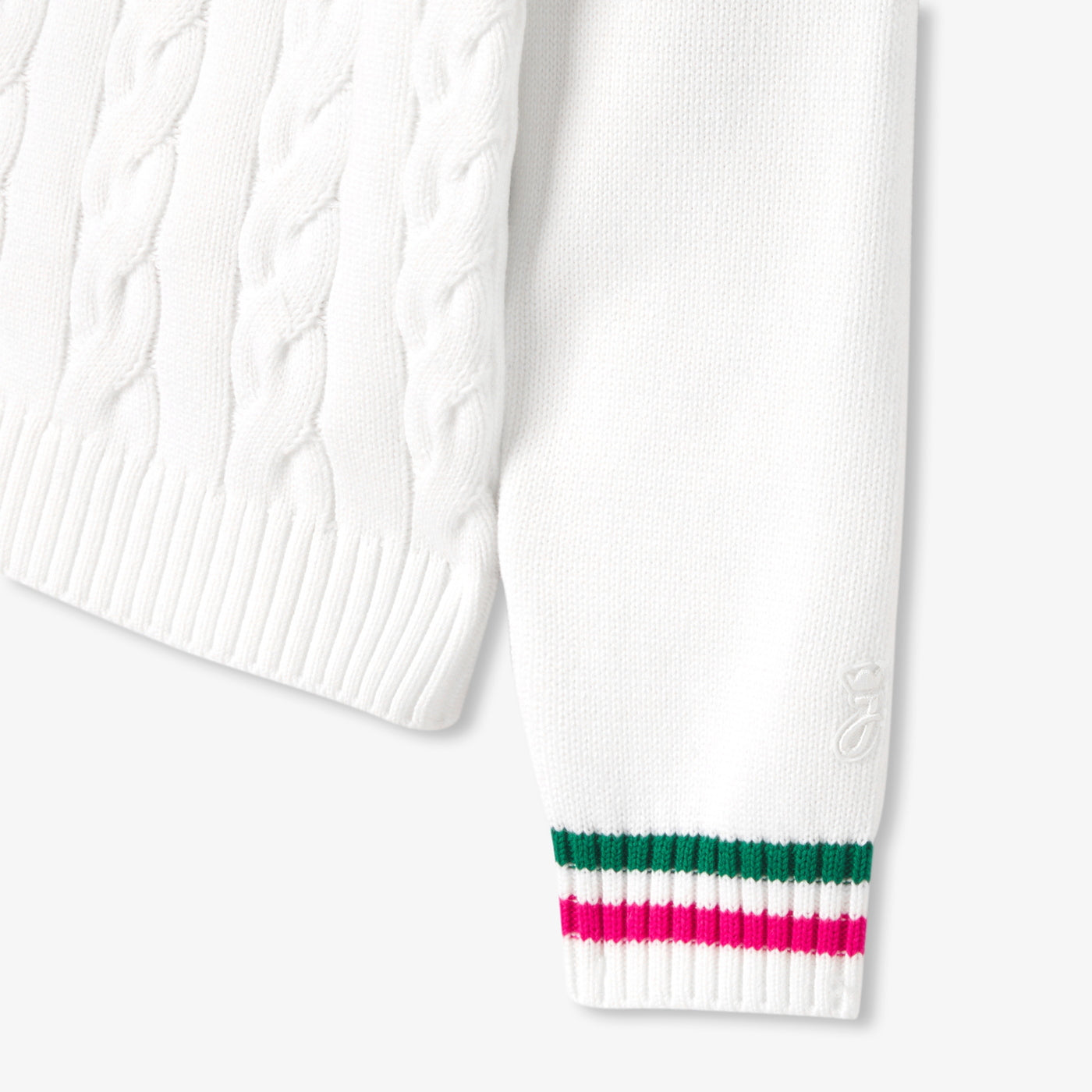Girl cable-knit V-neck jumper