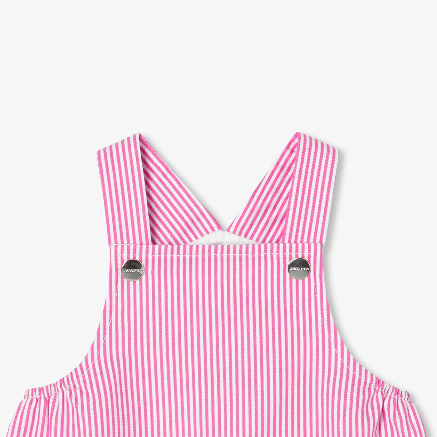 Baby girl striped twill dungarees