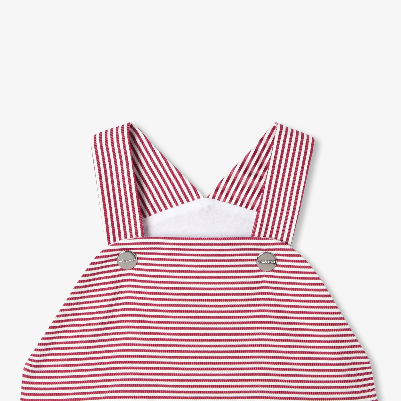 Baby boy striped twill overalls