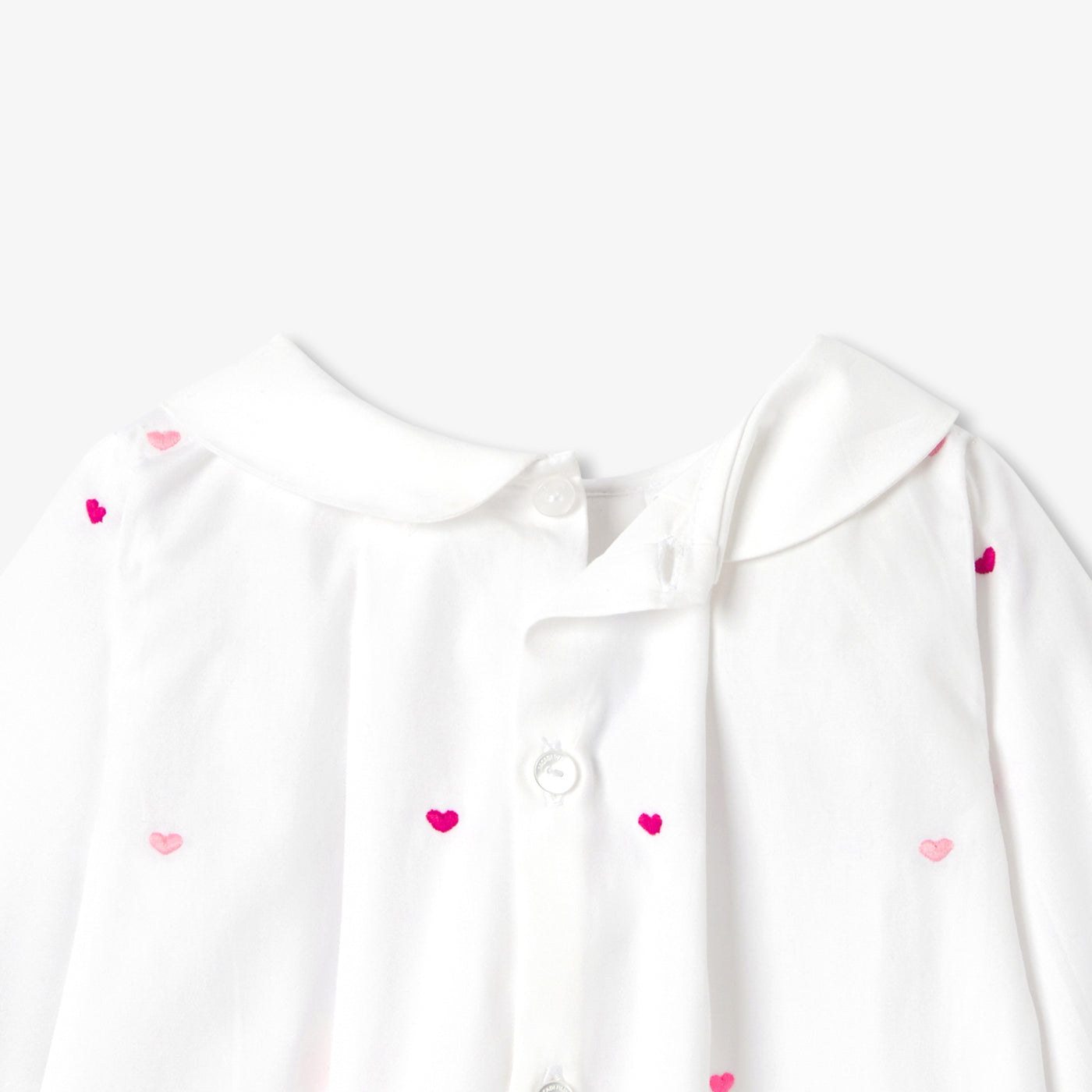 Baby girl heart-embroidered poplin blouse
