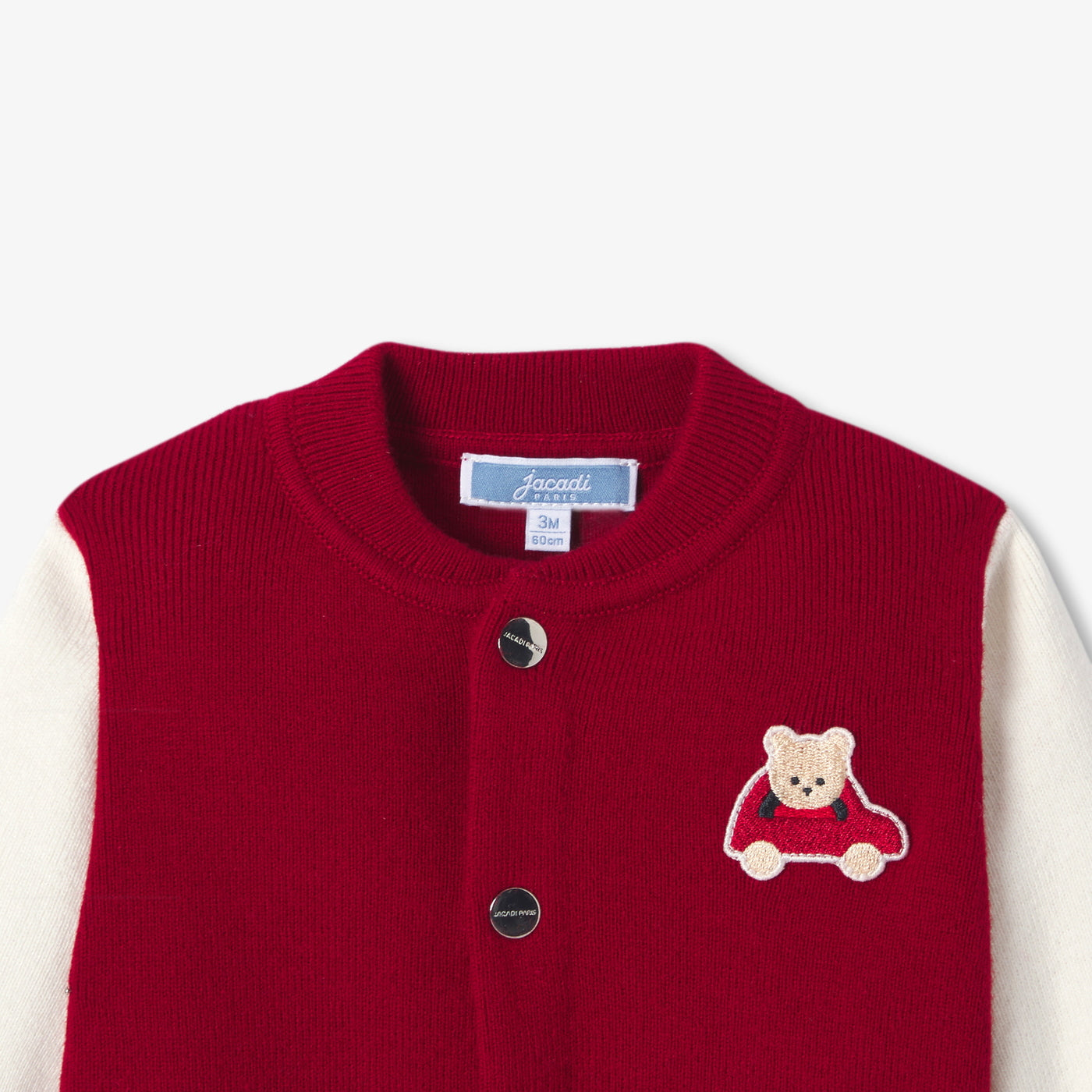 Baby boy varsity-style knitted cardigan