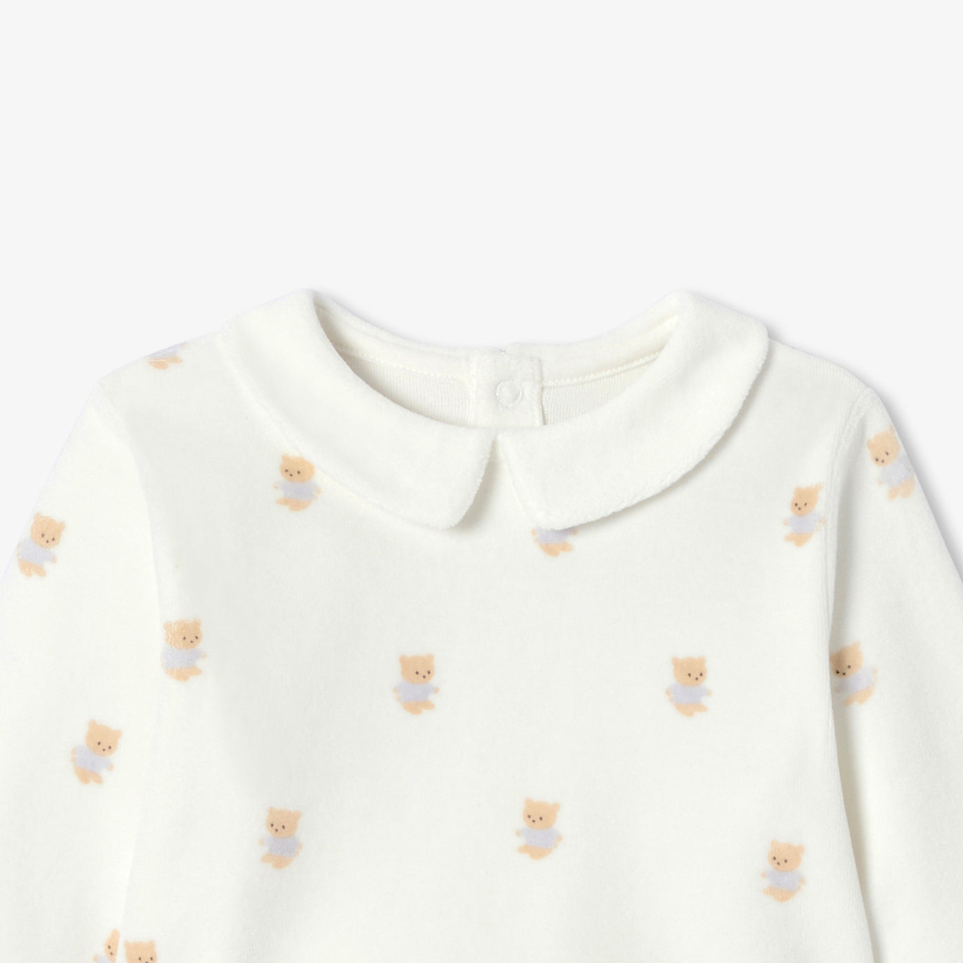 Baby 2-piece velvet pyjamas with a charming bear motif