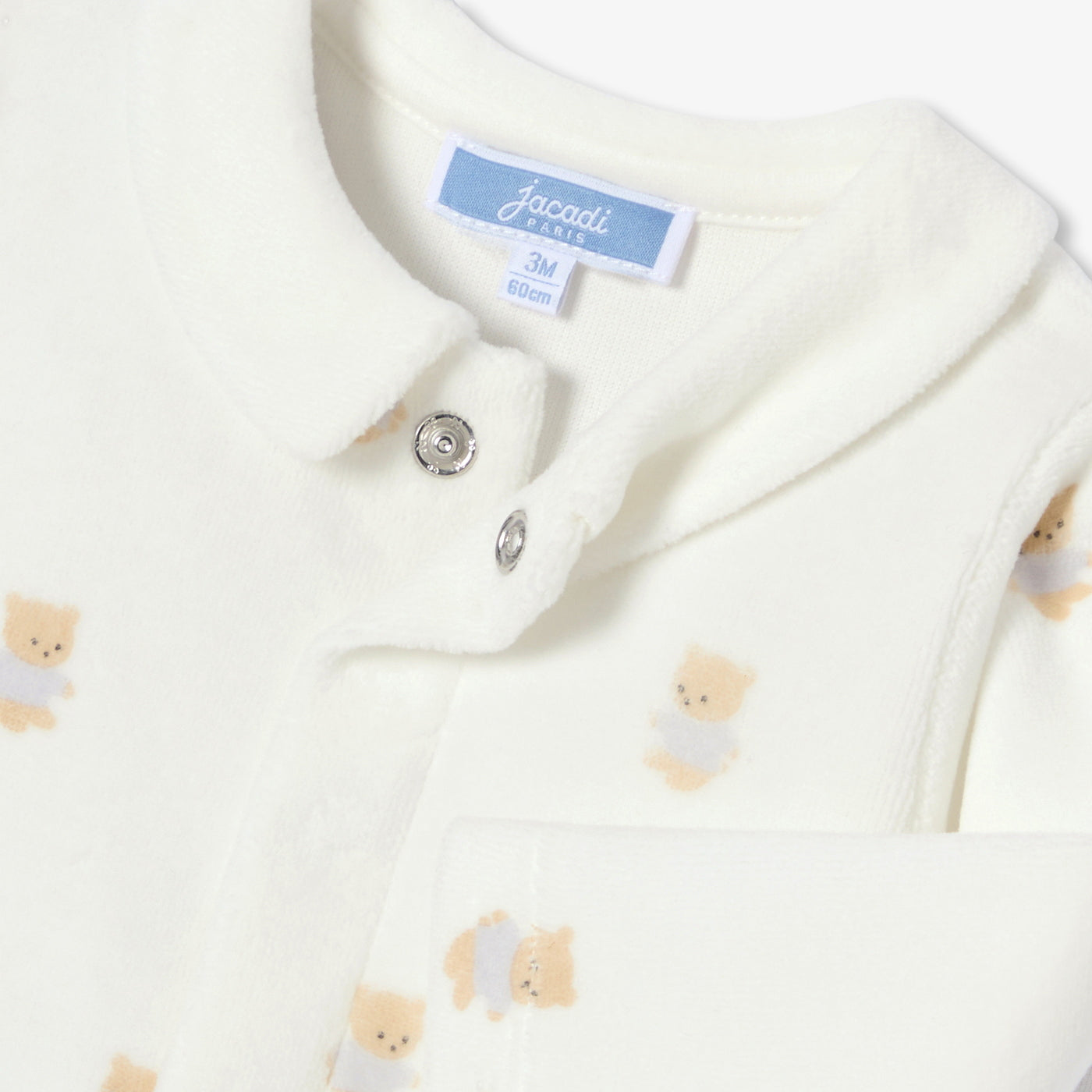 Baby velvet pyjamas with bear motif