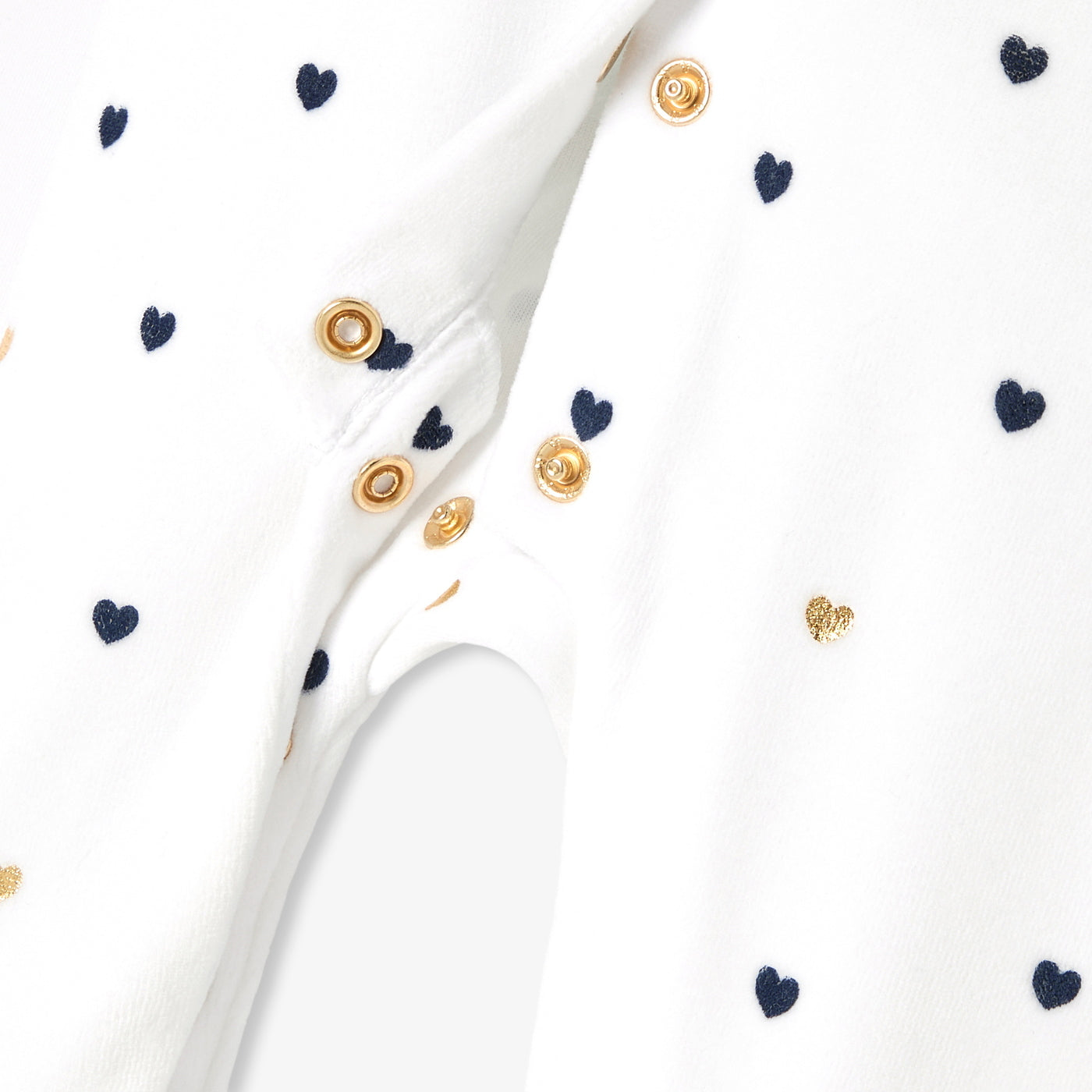 Baby girl velvet pyjamas with Peter Pan collar