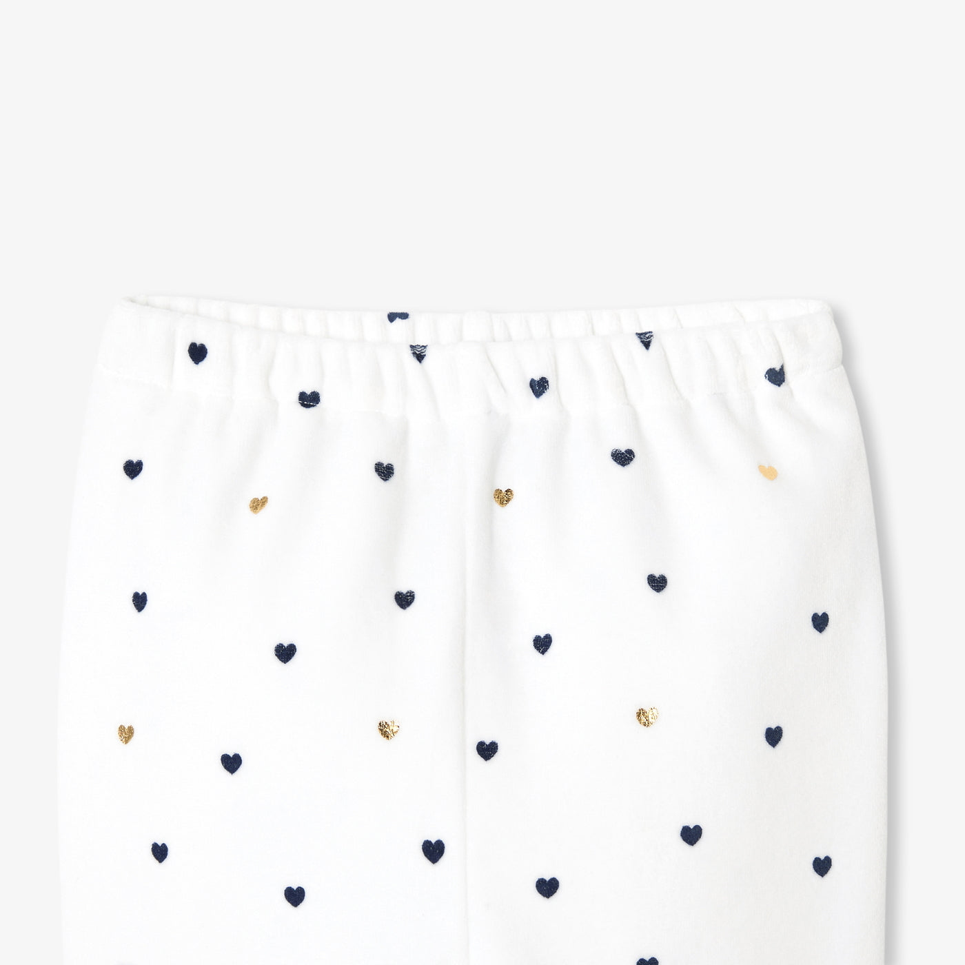 Baby girl 2-piece heart motif velvet pyjamas