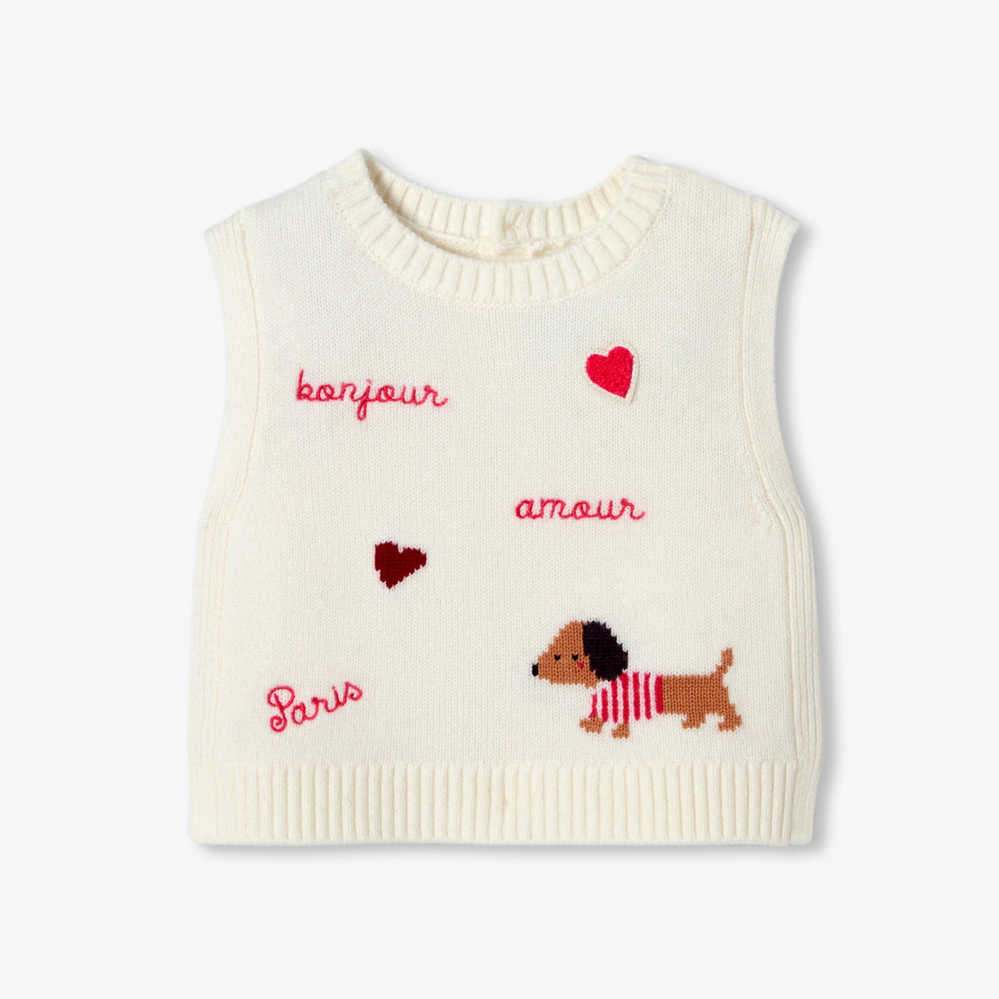 Baby girl sleeveless knit jumper