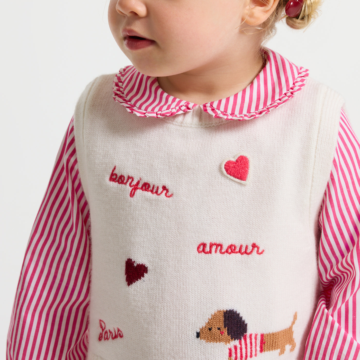 Baby girl sleeveless knit jumper