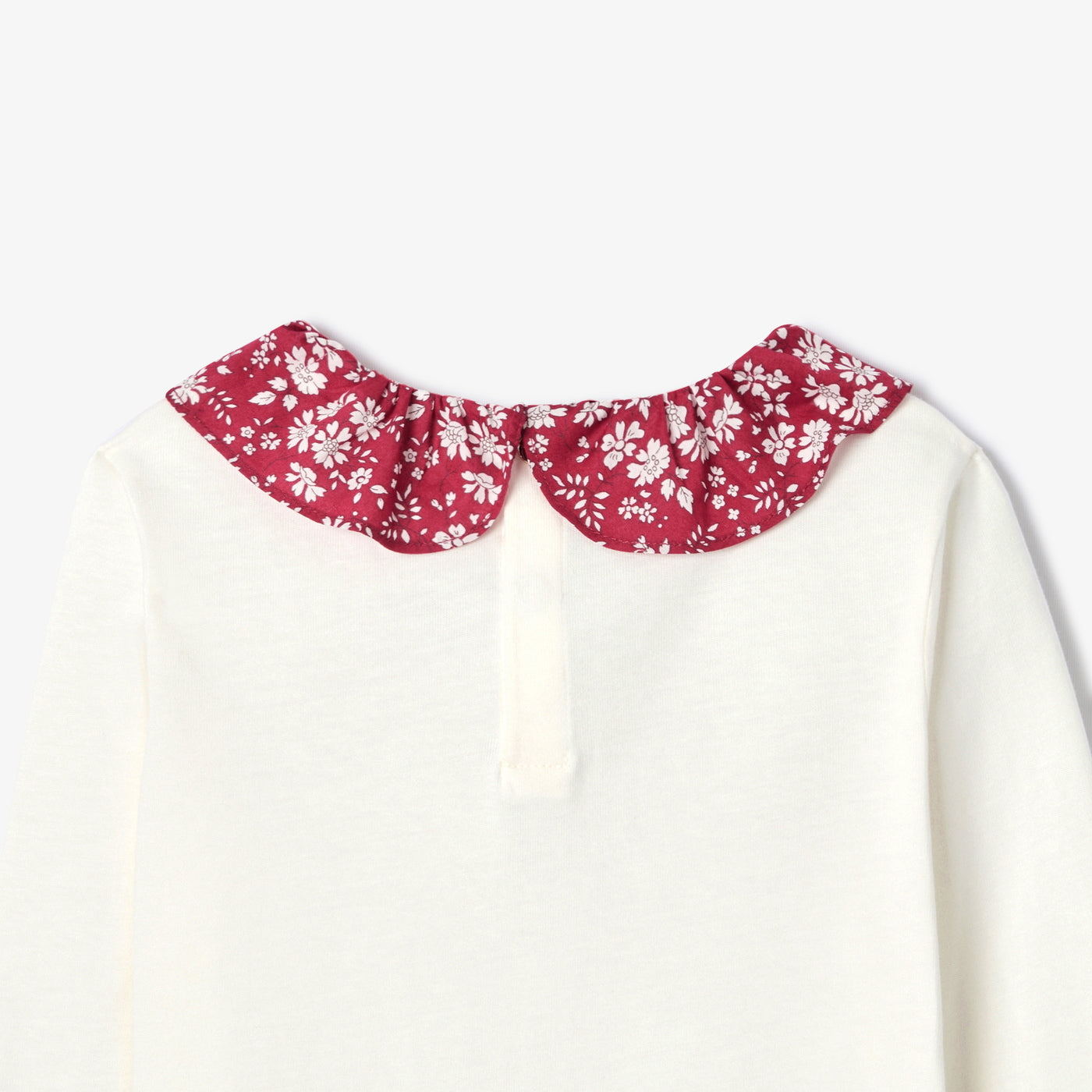 Girl T-shirt with Liberty fabric collar