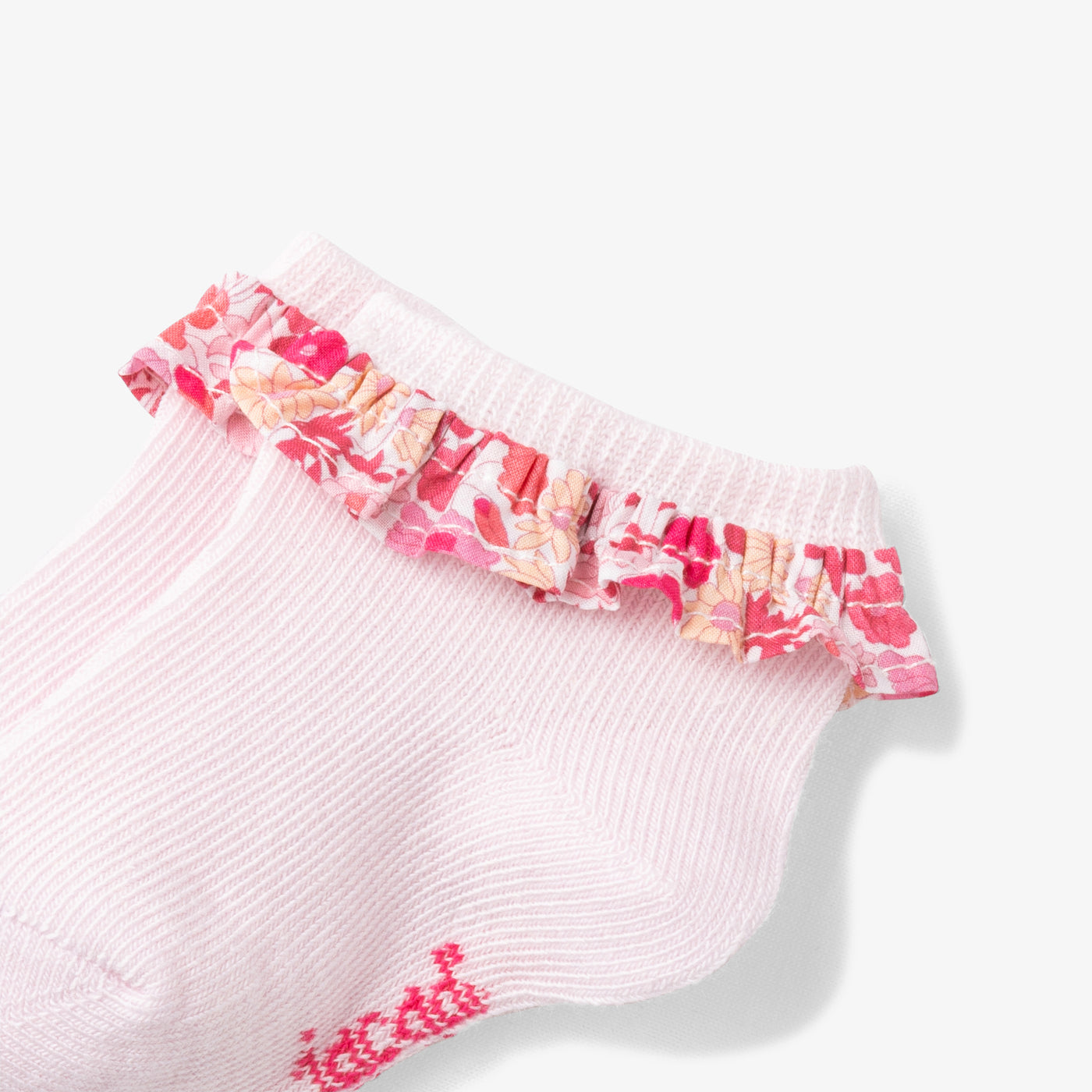 Baby girl socks with Liberty fabric ruffle