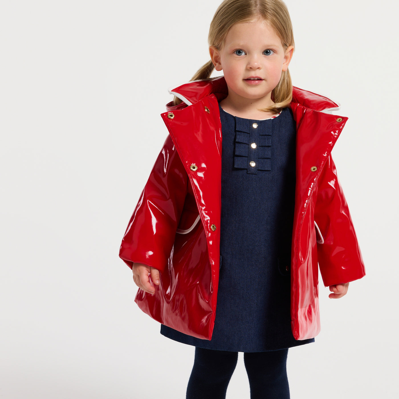 Baby girl glossy patent raincoat