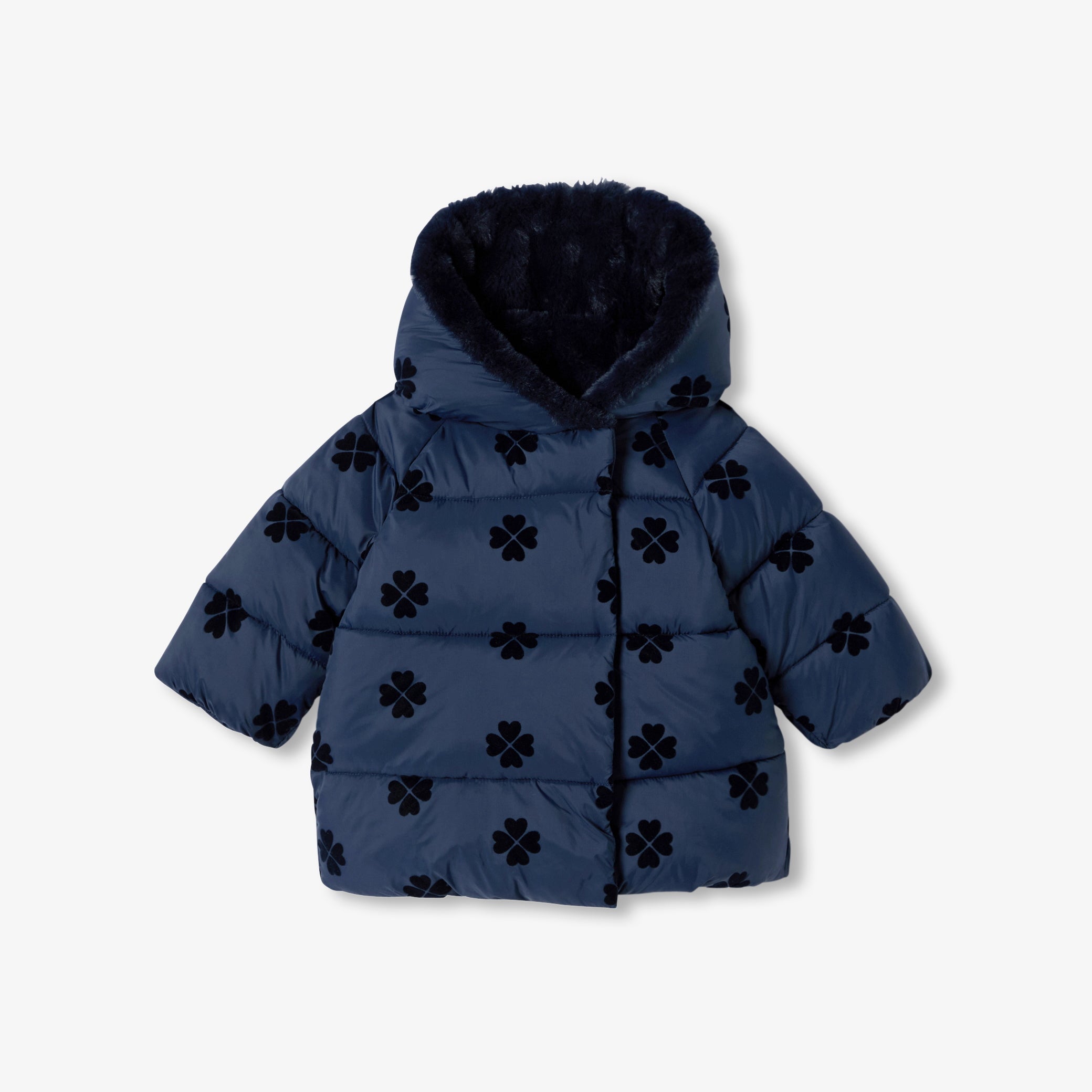 Baby girl flocked padded jacket