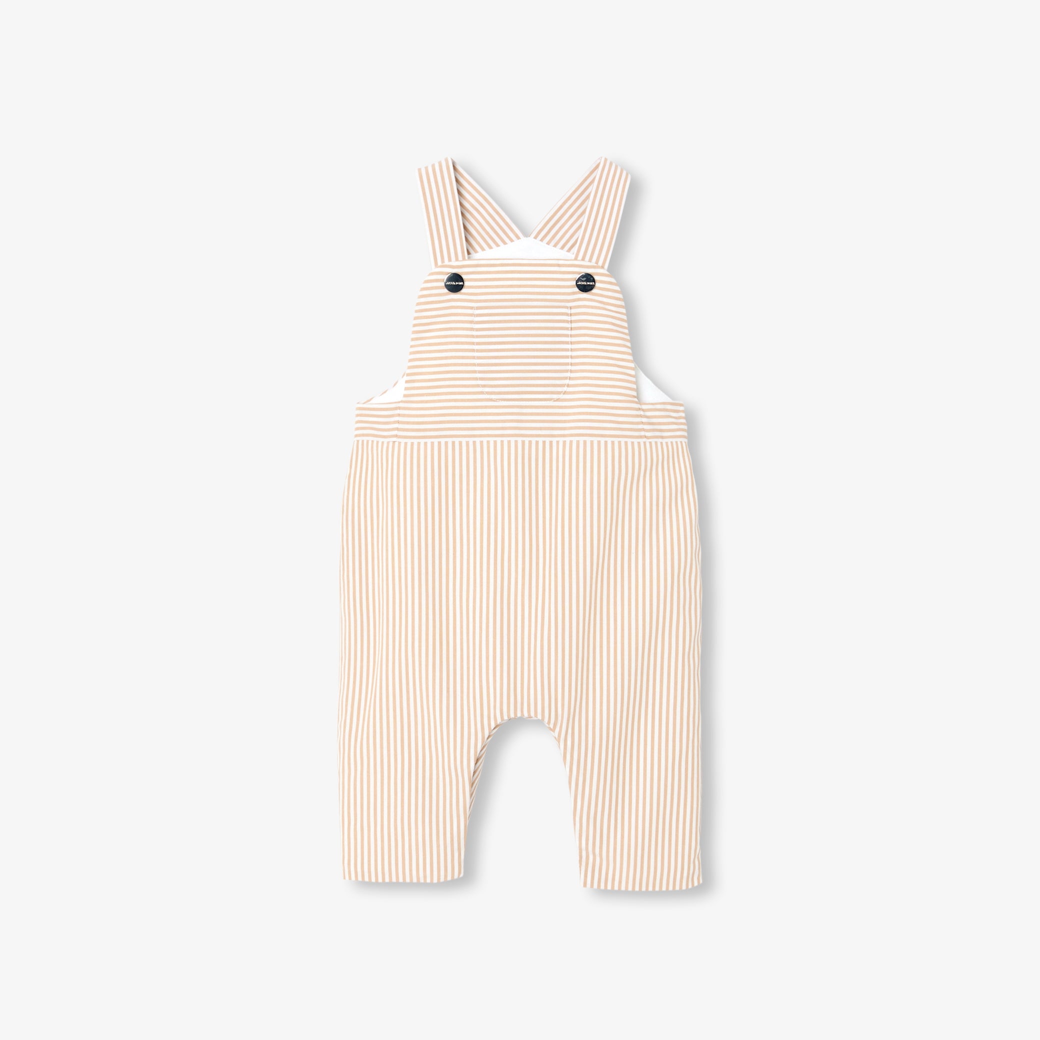Baby striped poplin overalls