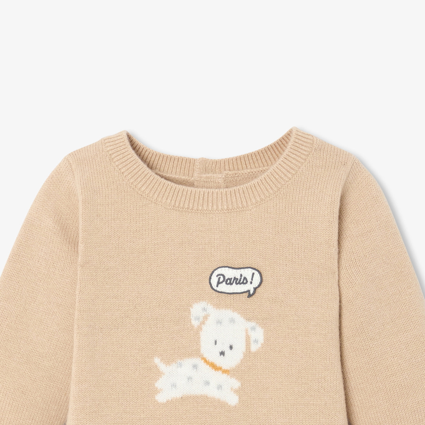 Baby dog intarsia knit jumpsuit