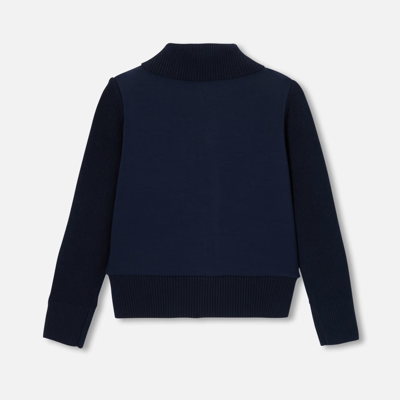 Boy bi-material cardigan