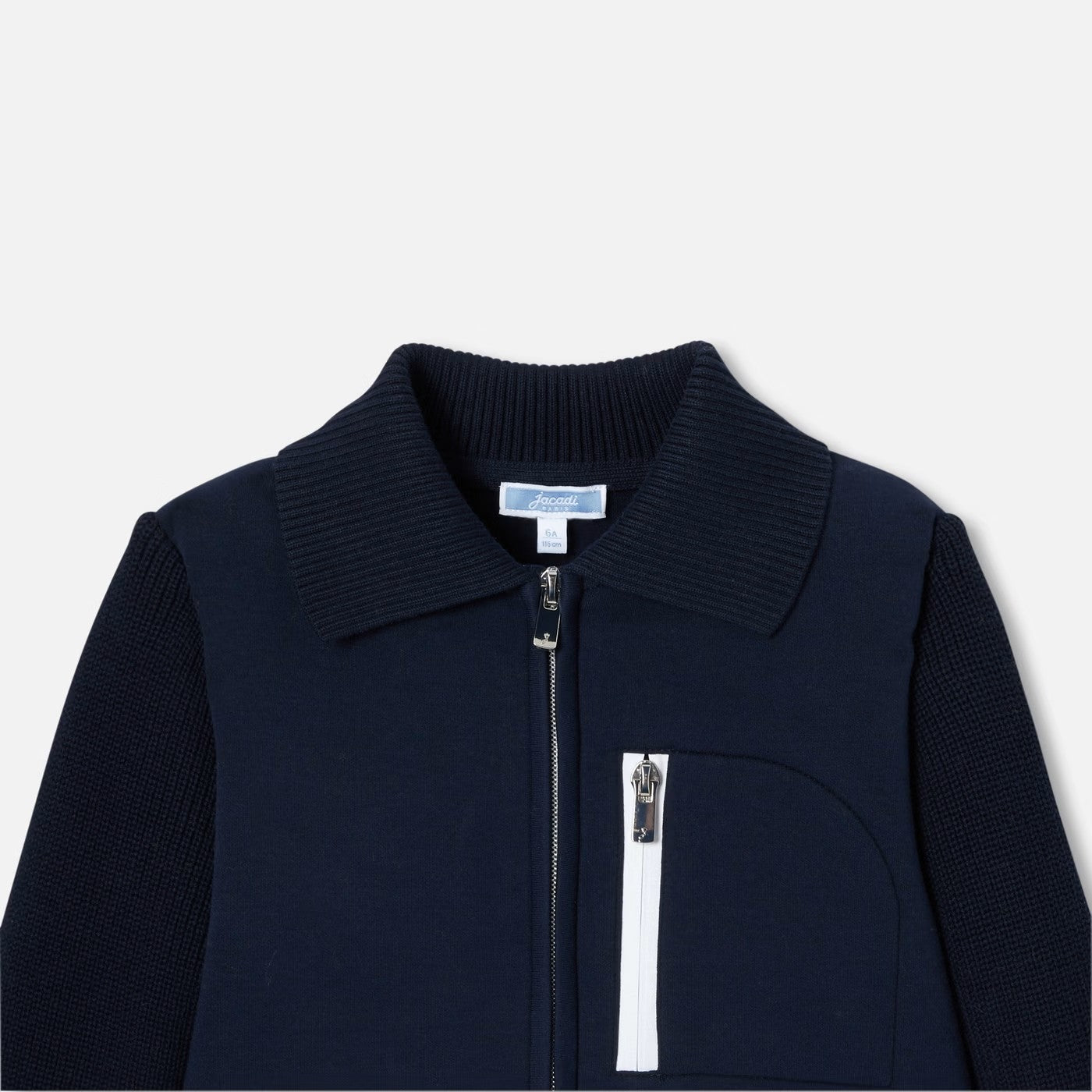 Boy bi-material cardigan