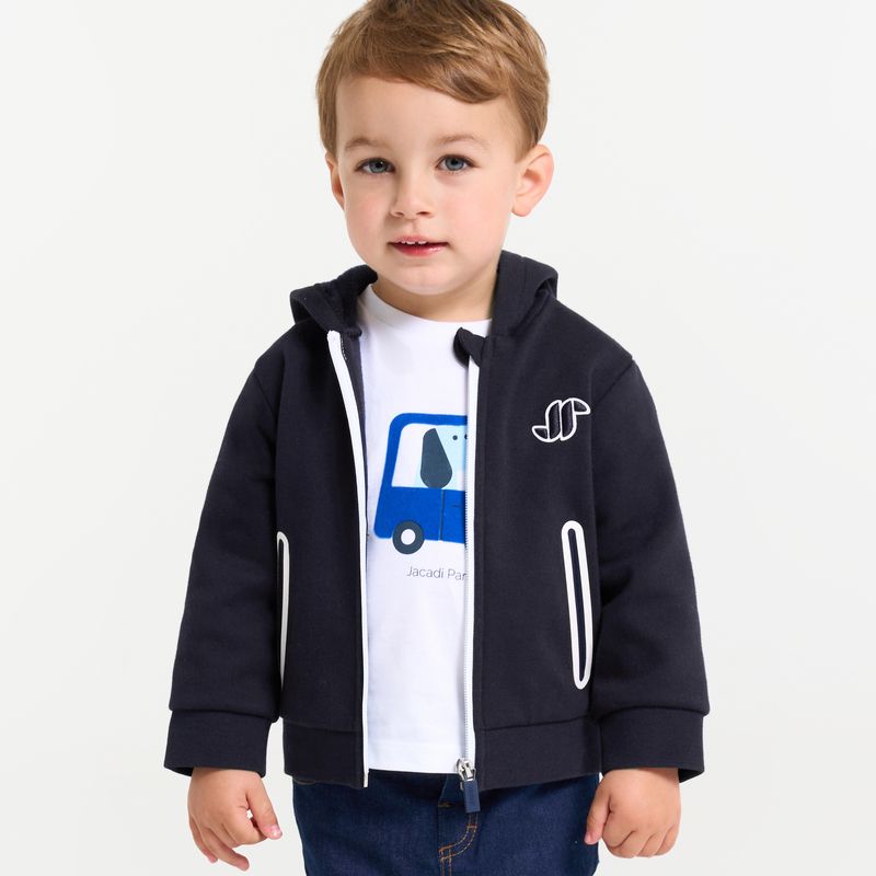 Baby boy fleece zip-up sweatshirt