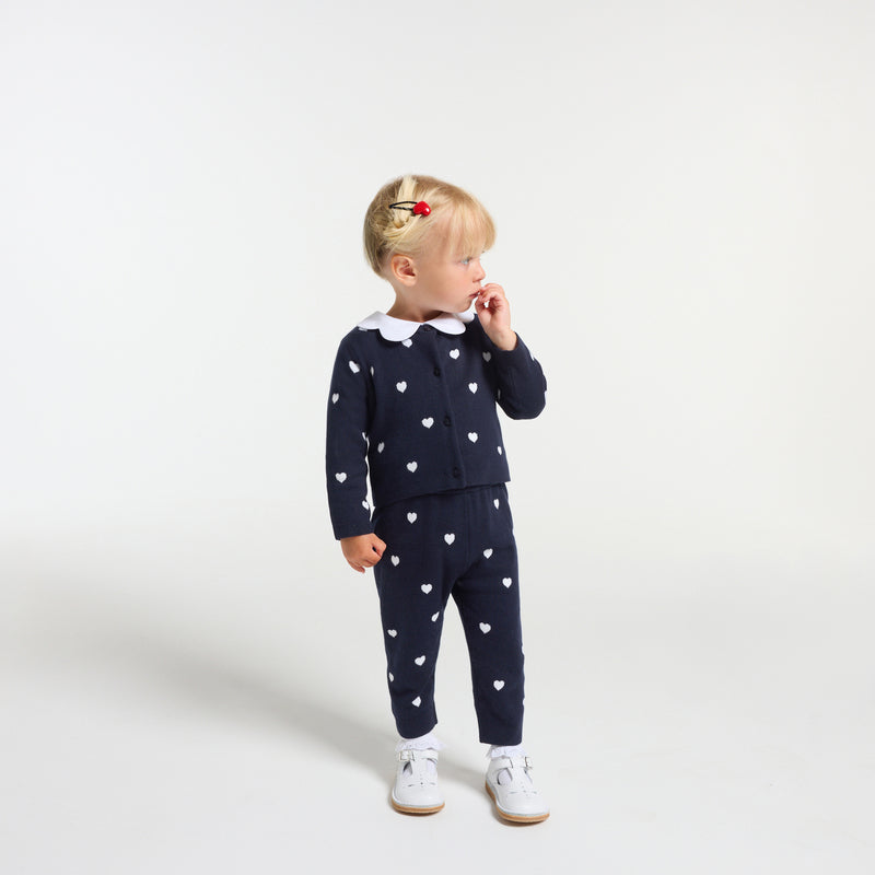 Baby girl knitted heart trousers