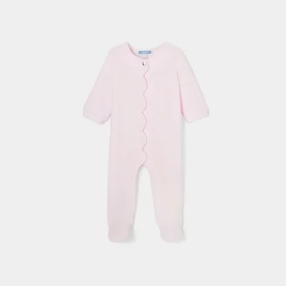 Baby girls loop velvet footed pyjamas