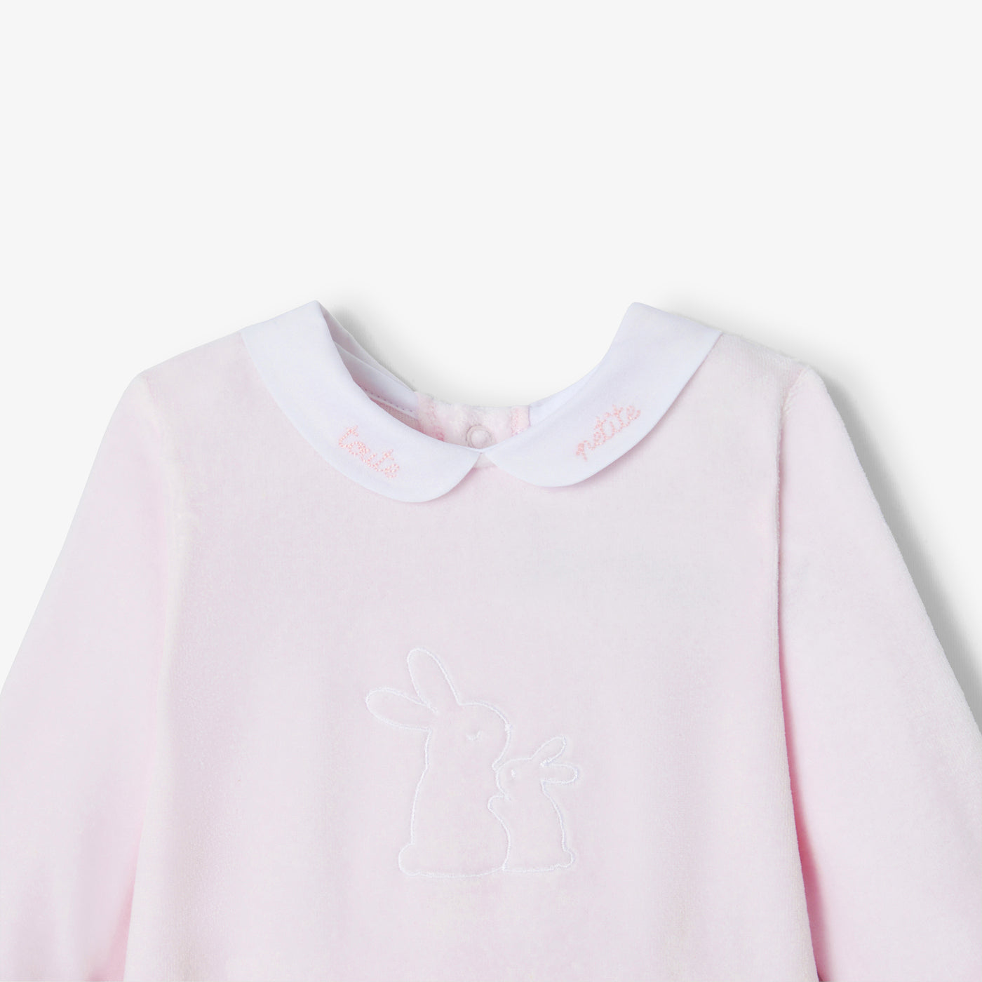 Baby girl pyjamas in velvet bouclette
