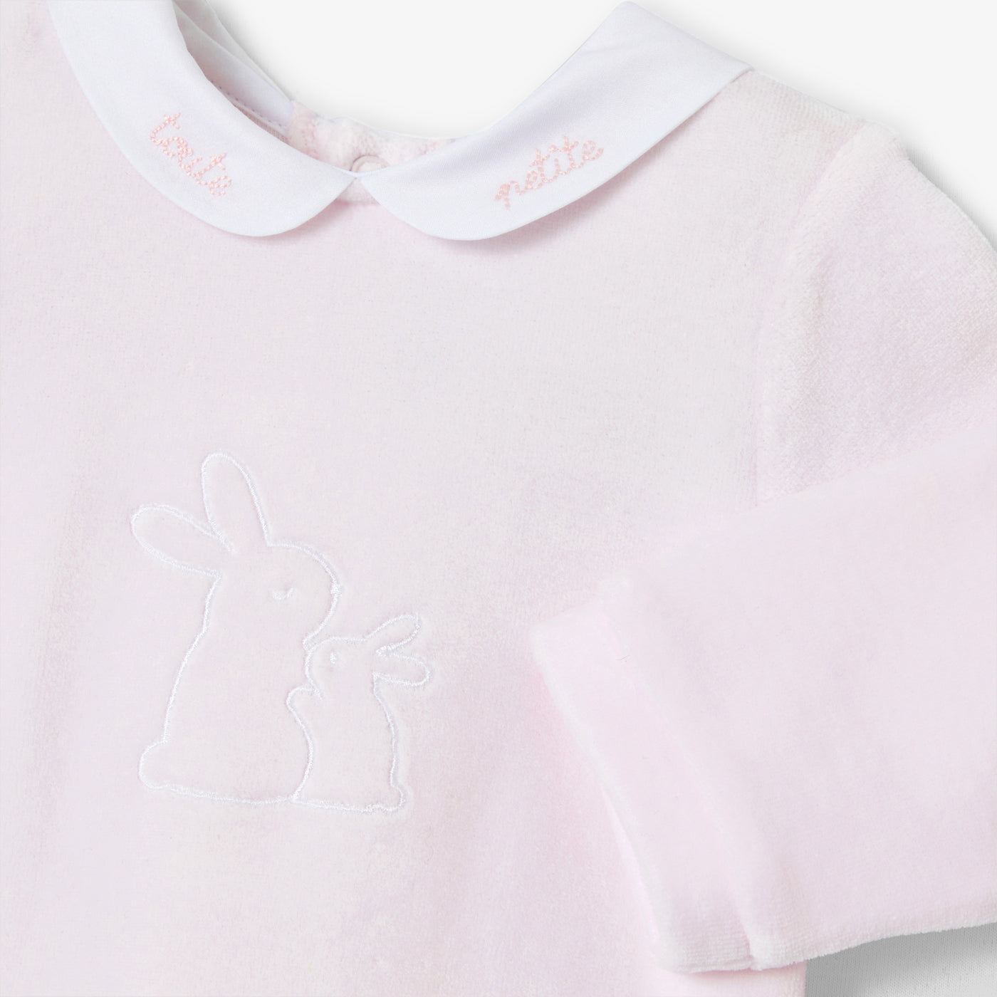 Baby girl pyjamas in velvet bouclette