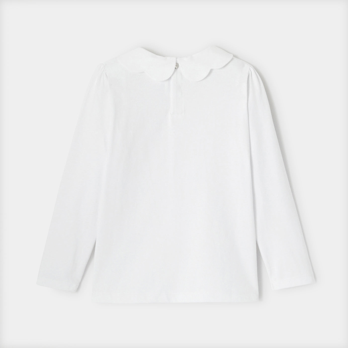 Girl T-shirt with scalloped collar
