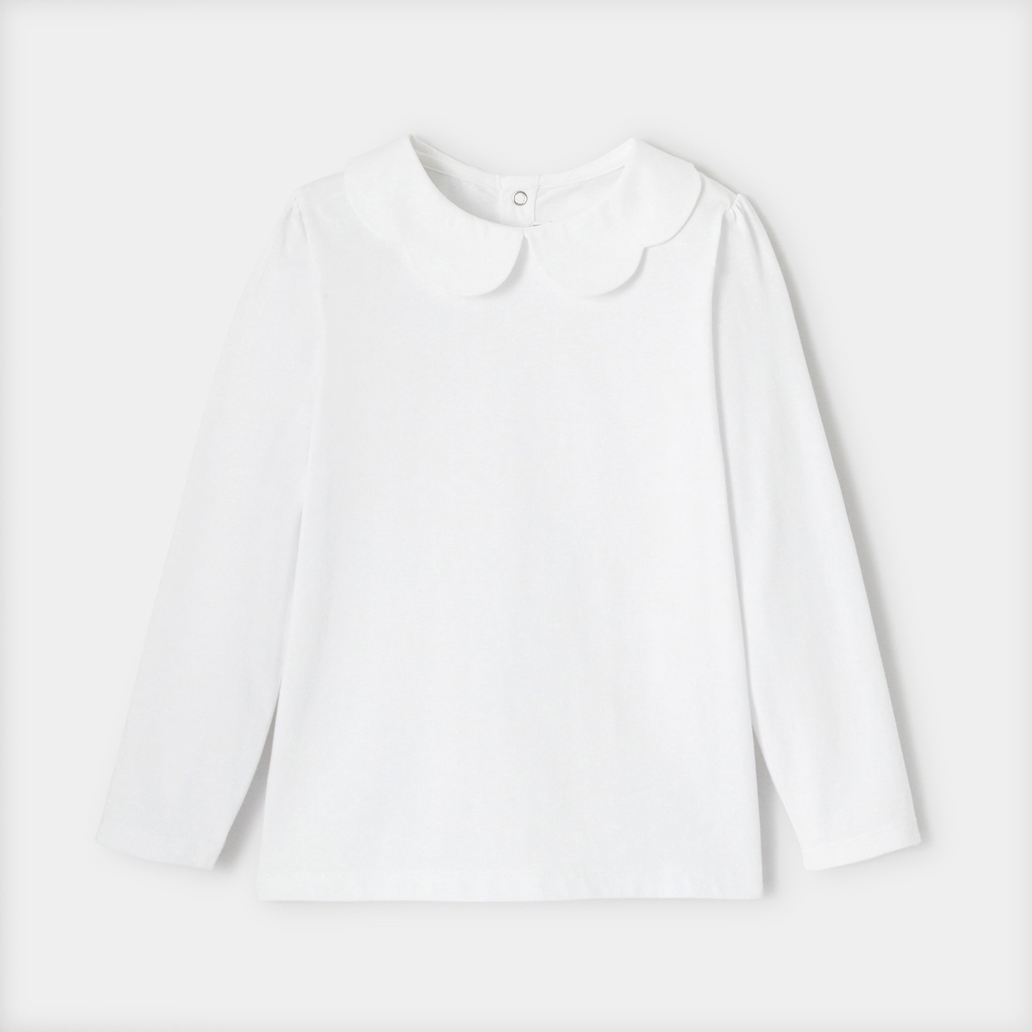 Girl T-shirt with scalloped collar