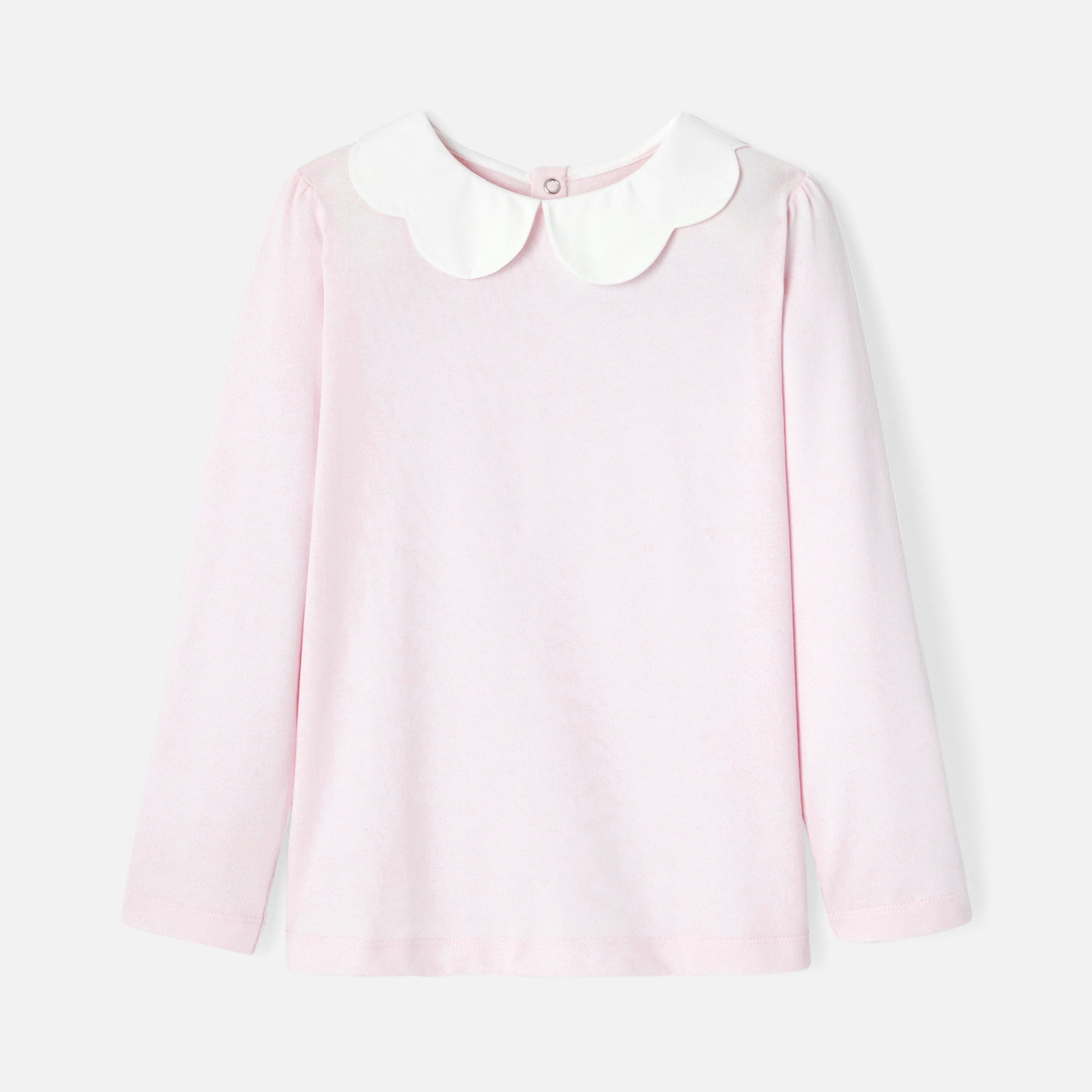Girl T-shirt with scalloped collar