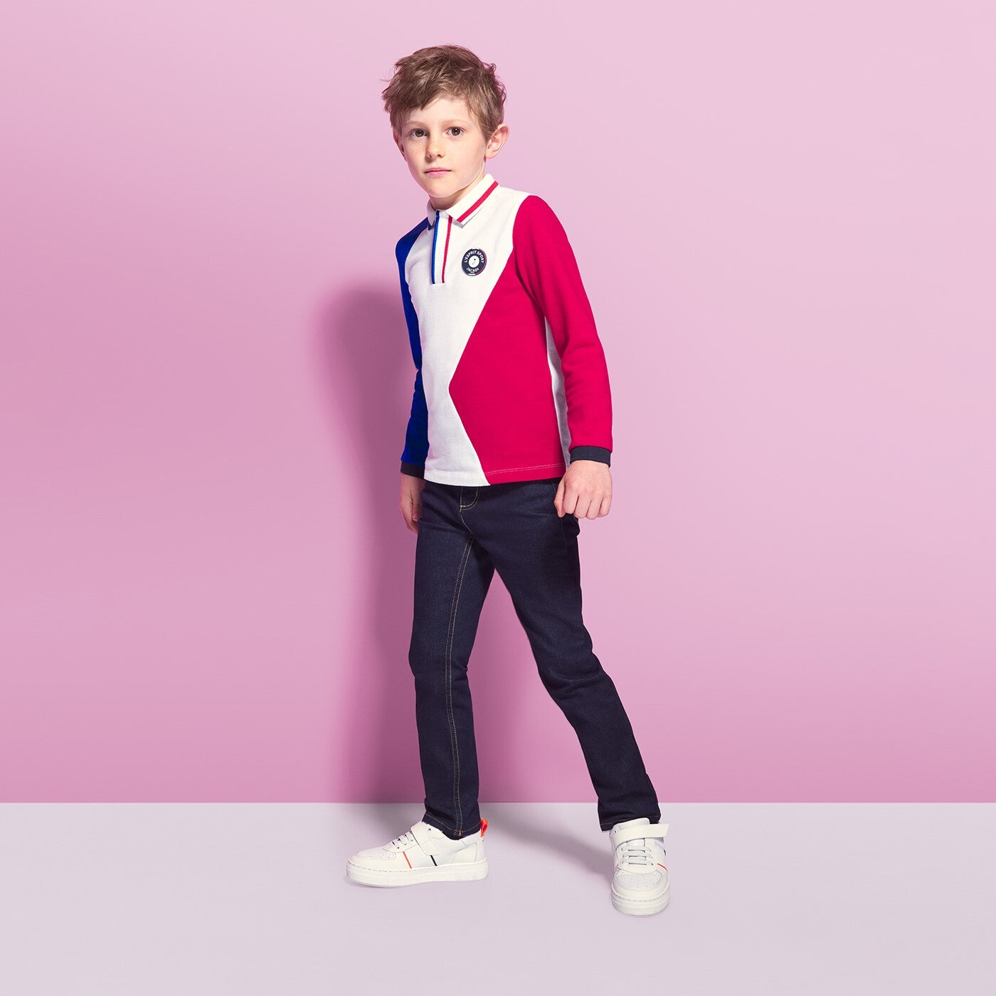 Boy colour block polo shirt
