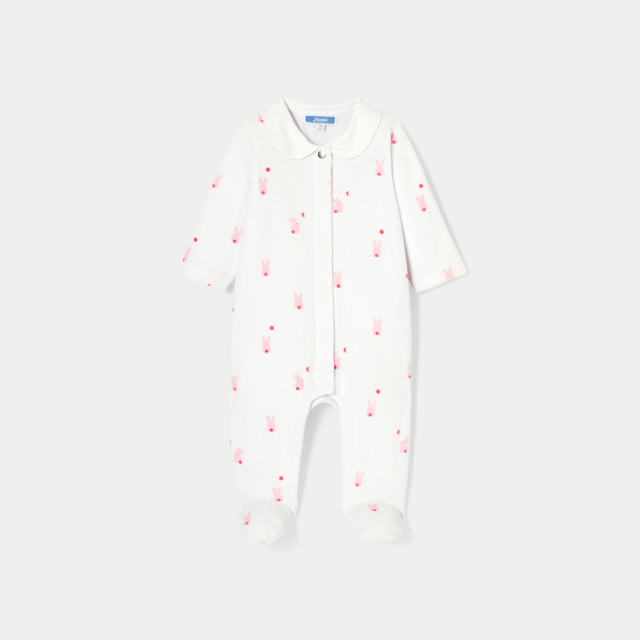 Baby girl pyjamas in printed velvet