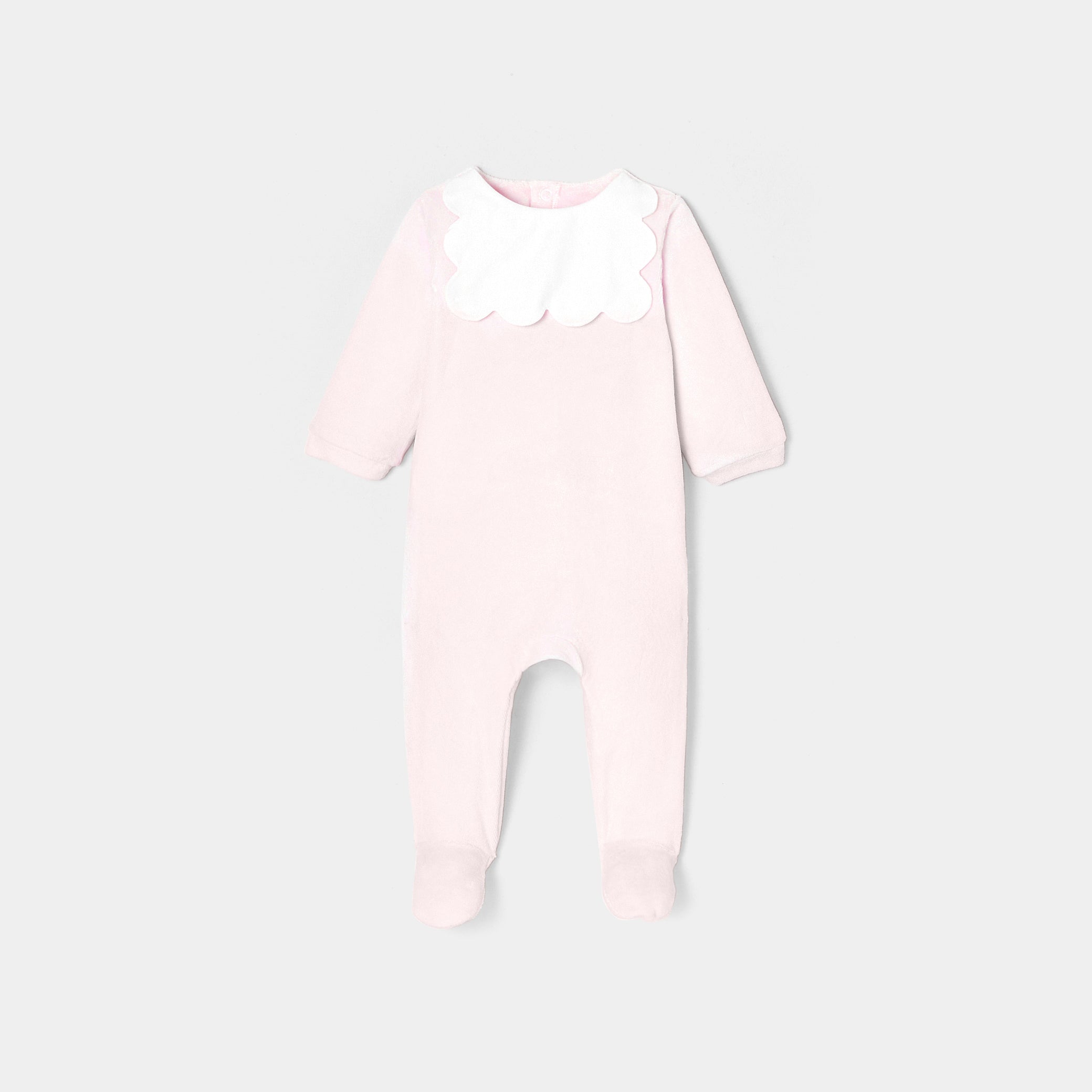 Baby girl pyjamas in velvet sherpa