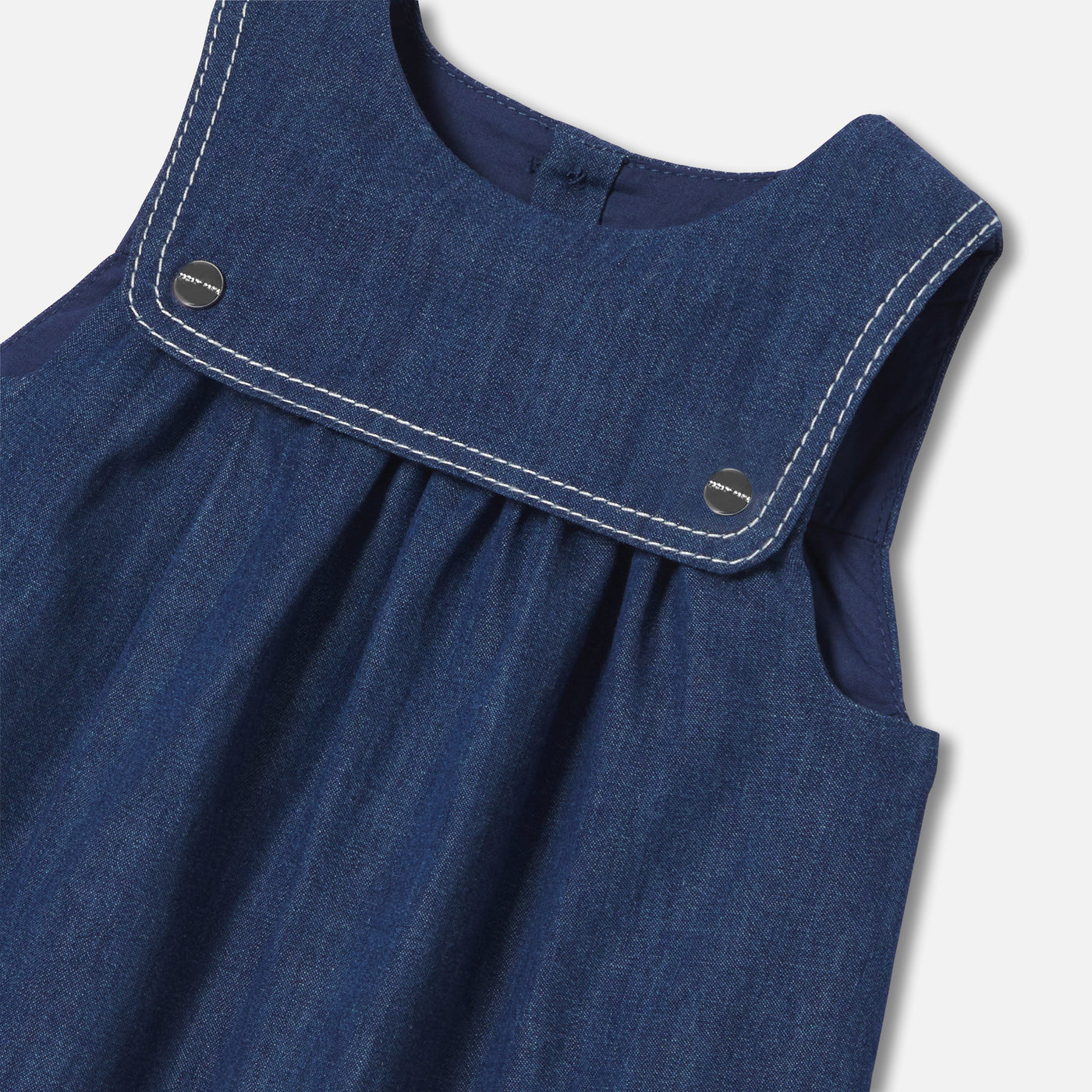 Baby girl pinafore dress in lightweight denim