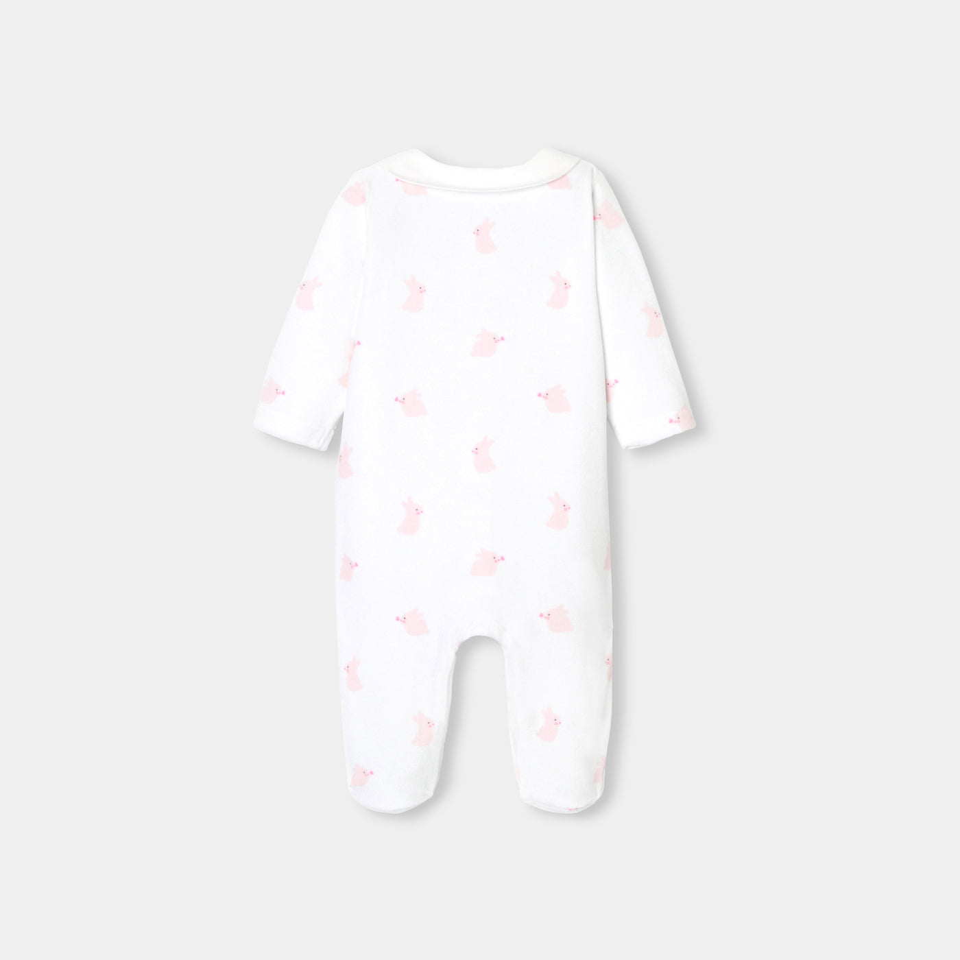 Baby girl velvet pyjamas with bunny pattern