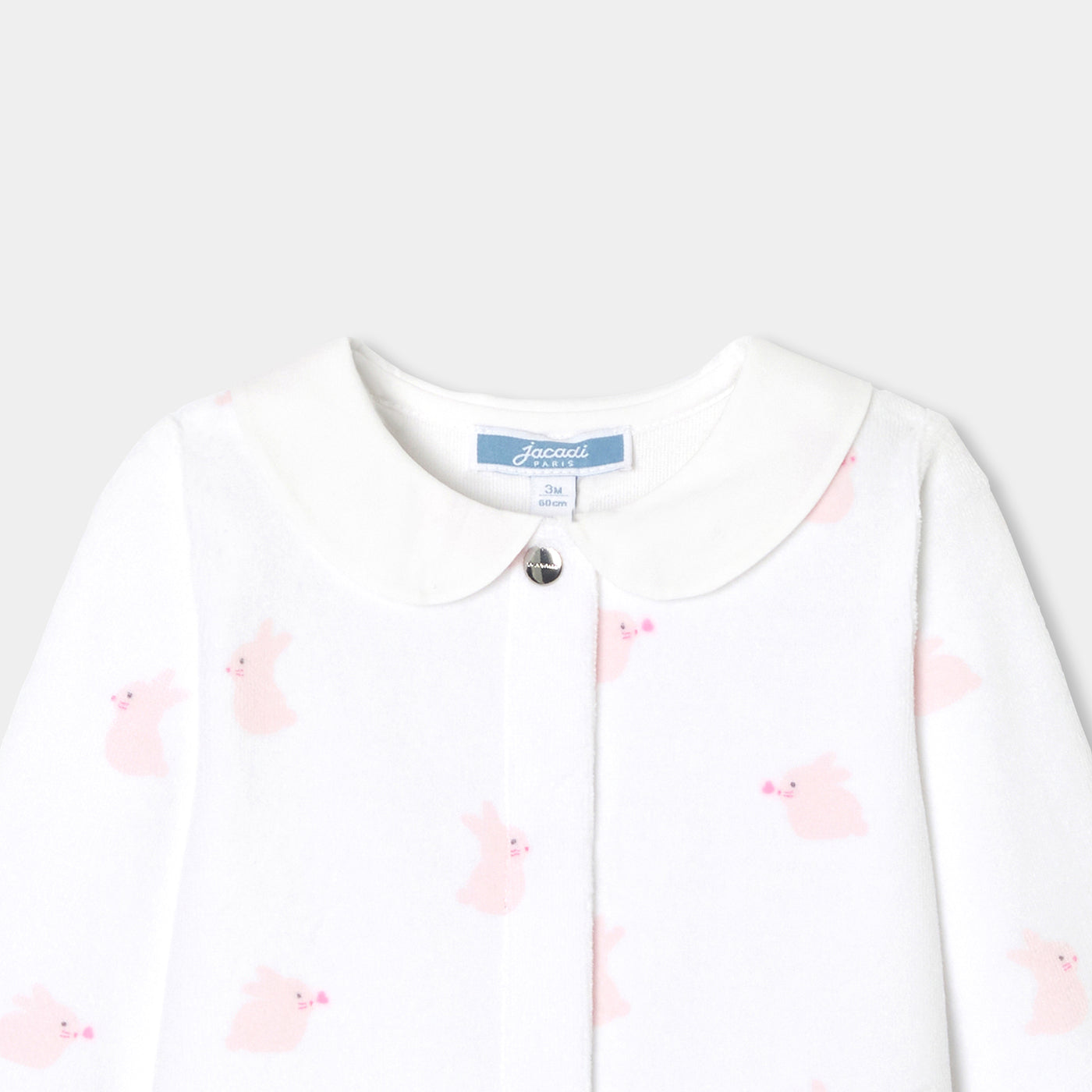 Baby girl velvet pyjamas with bunny pattern