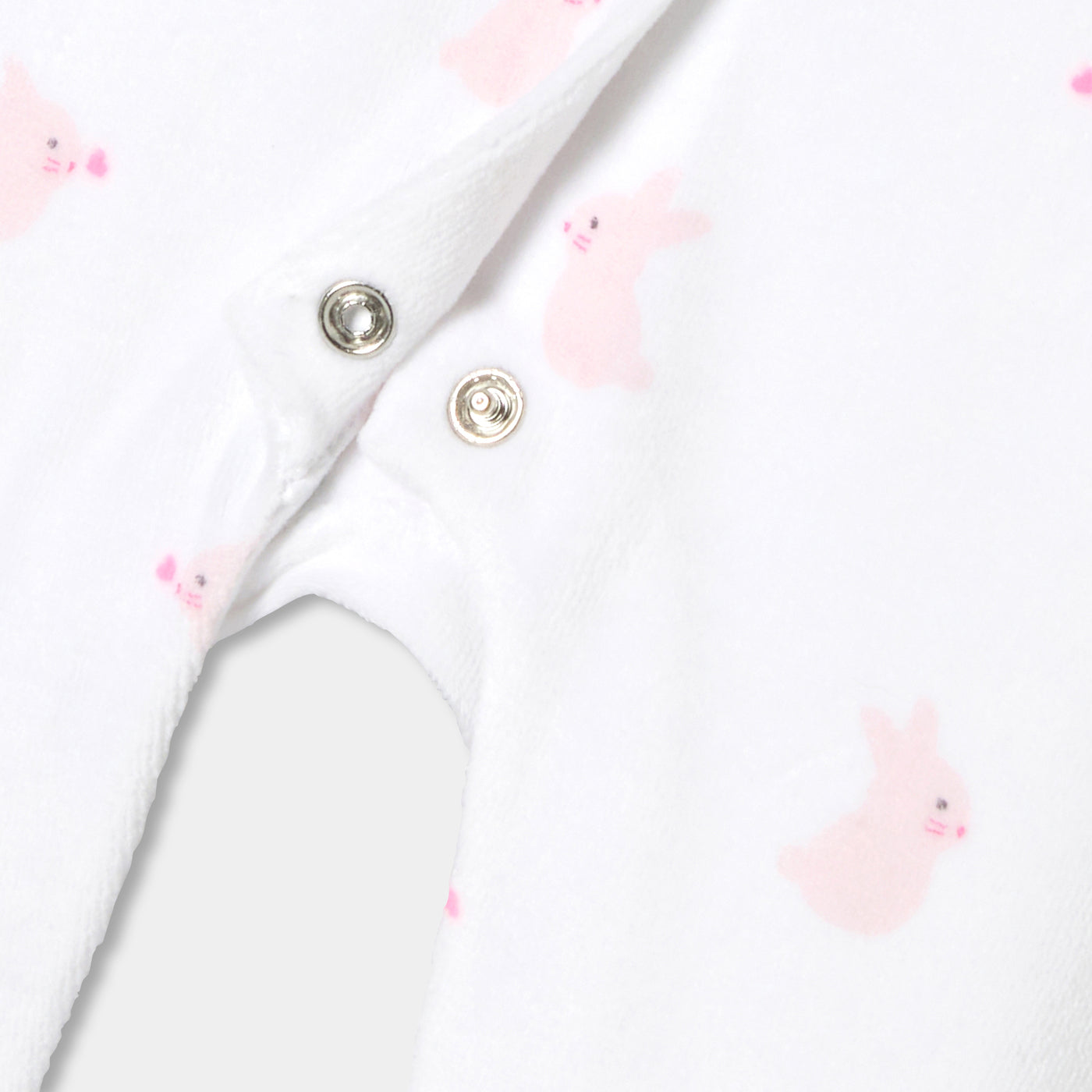 Baby girl velvet pyjamas with bunny pattern