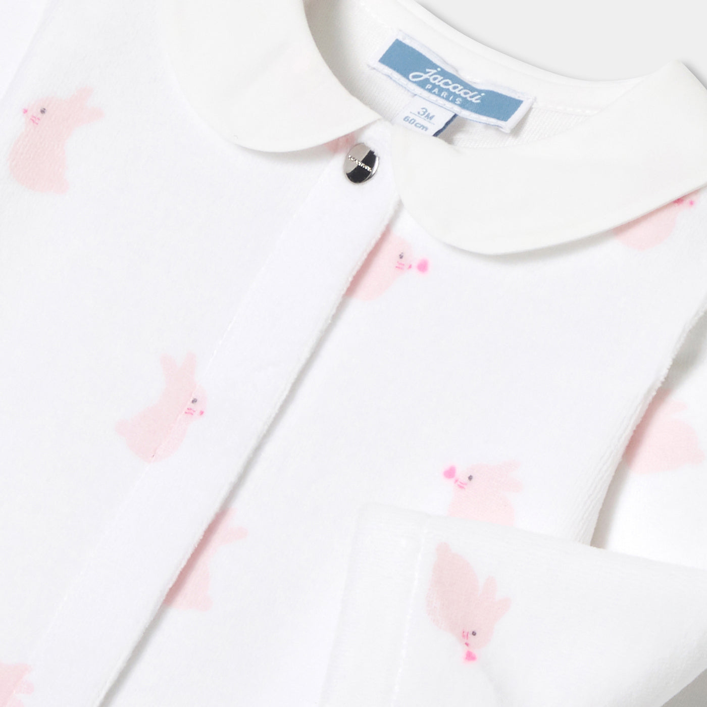 Baby girl velvet pyjamas with bunny pattern