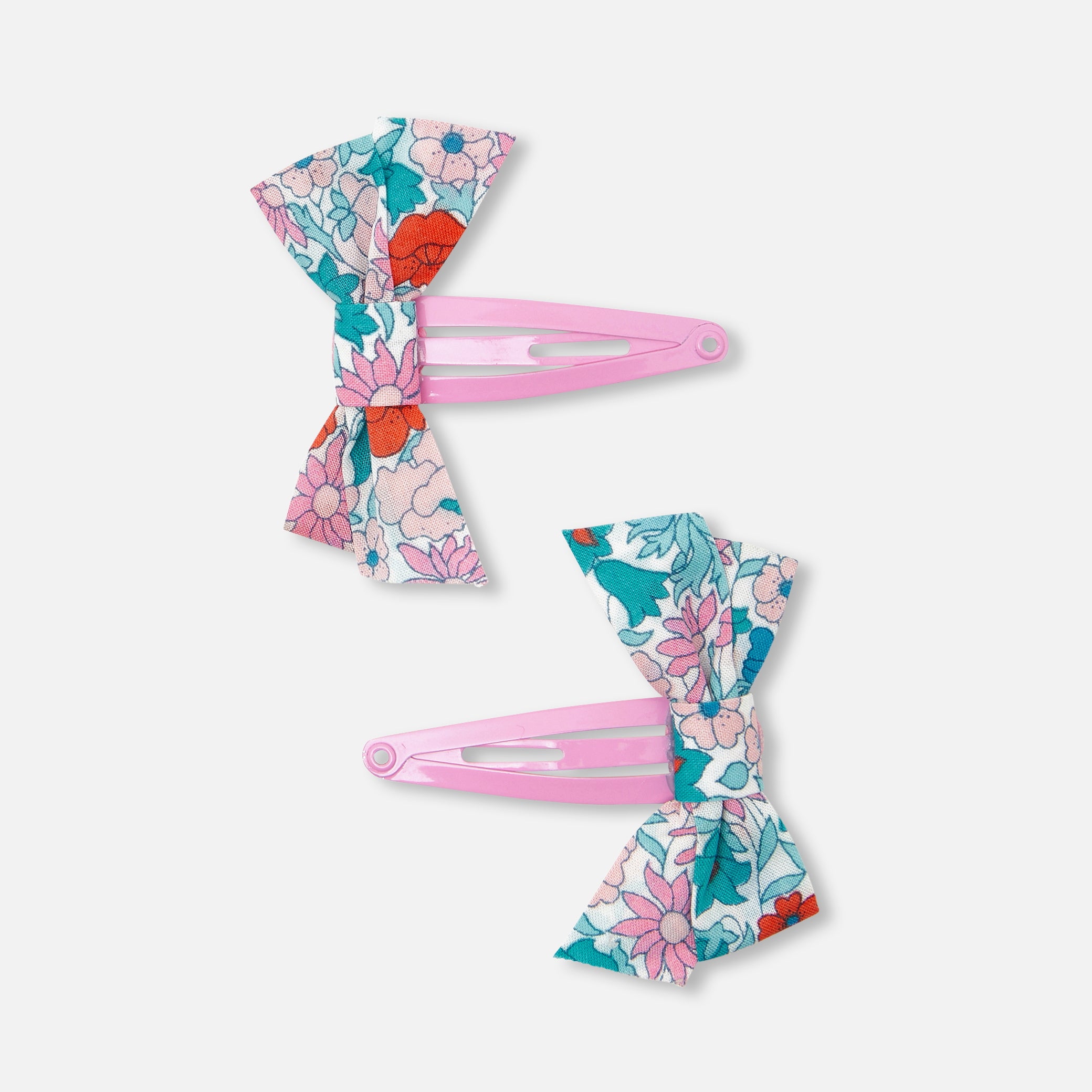 Duo of Liberty fabric bow clips