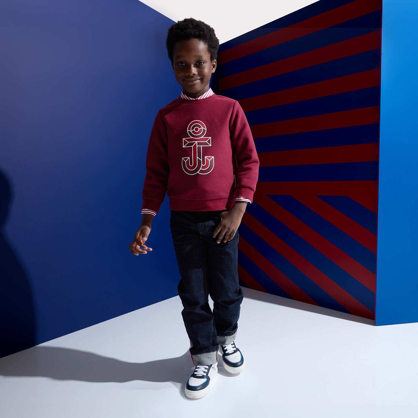 Boy shirt in striped poplin