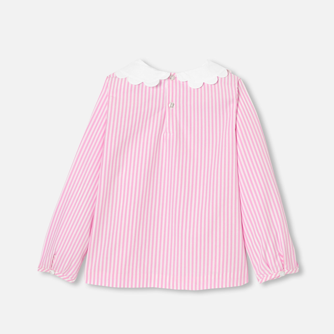 Girl blouse in striped poplin