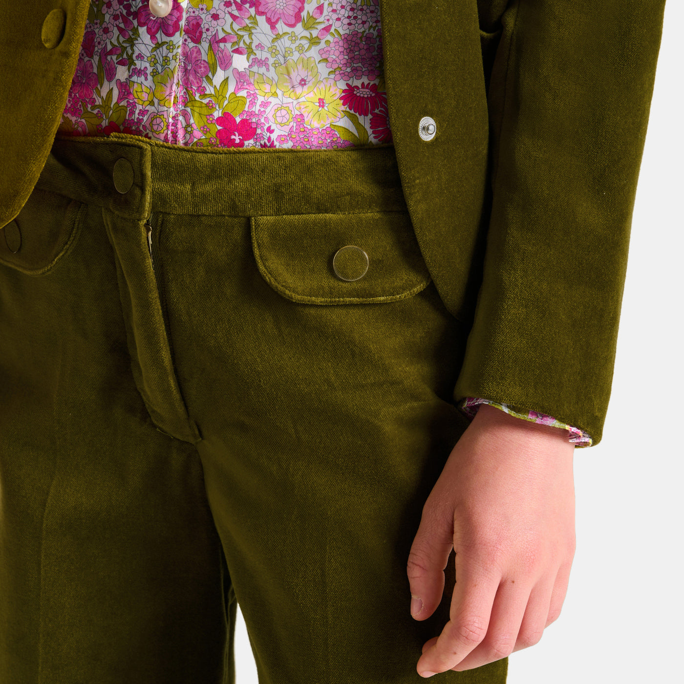 Girl wide-leg velour trousers