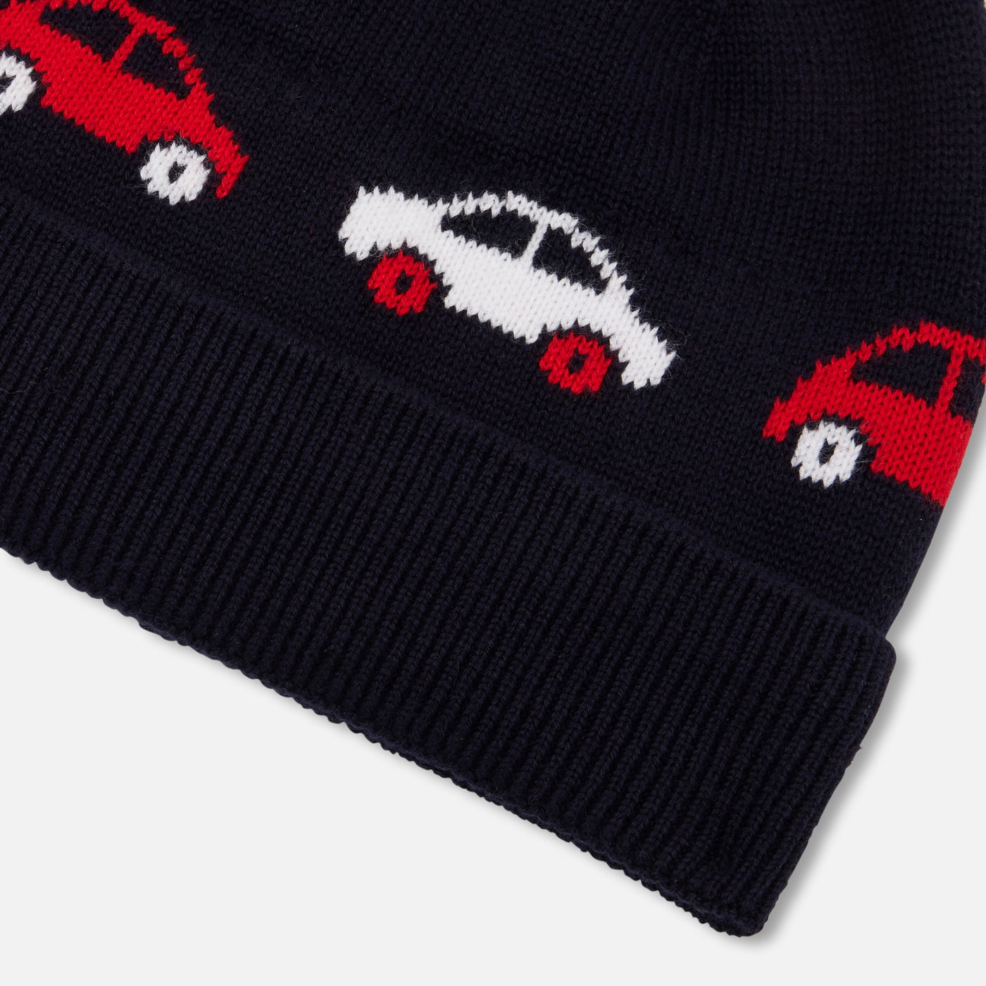 Baby boy hat with car motif