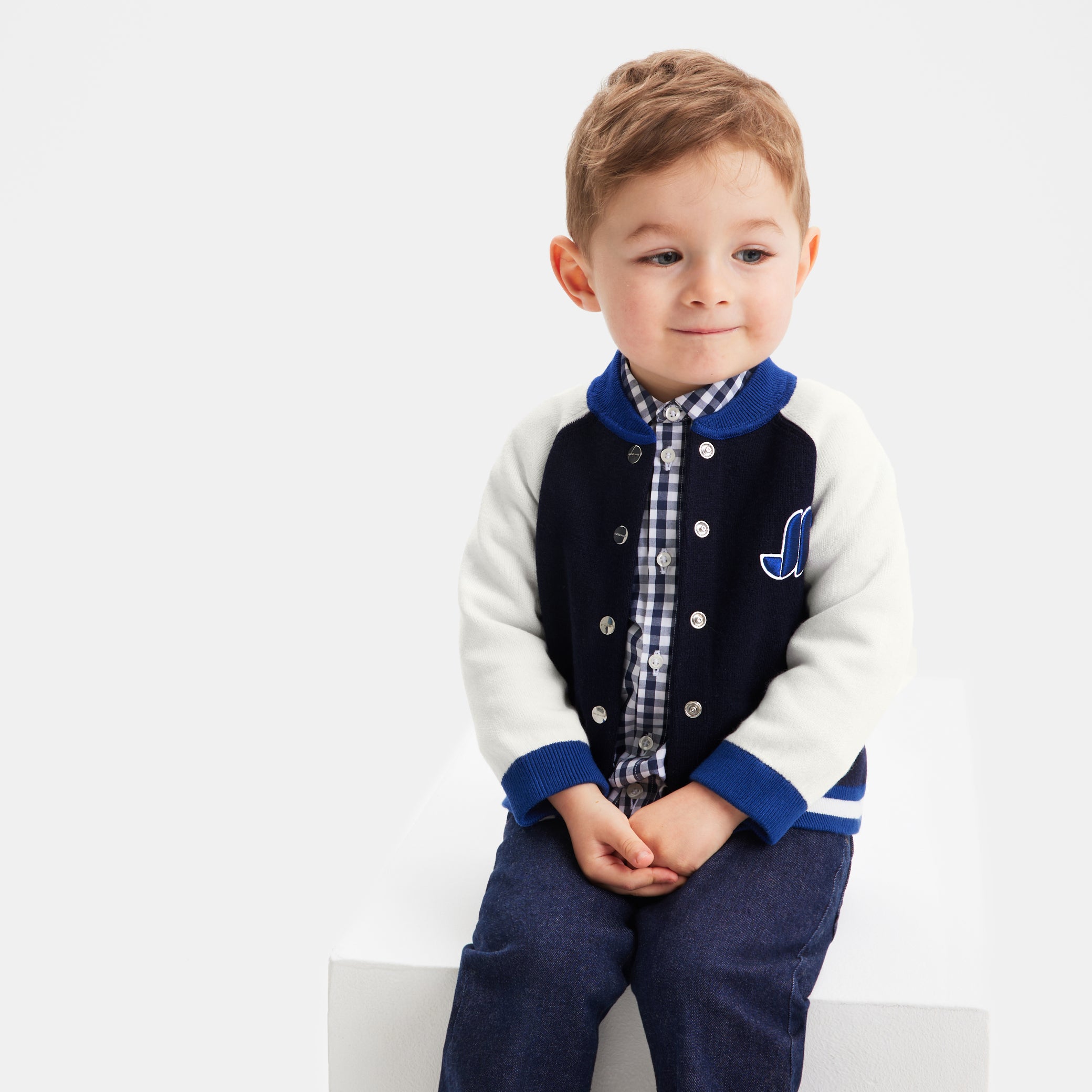 Baby boy Varsity style cardigan