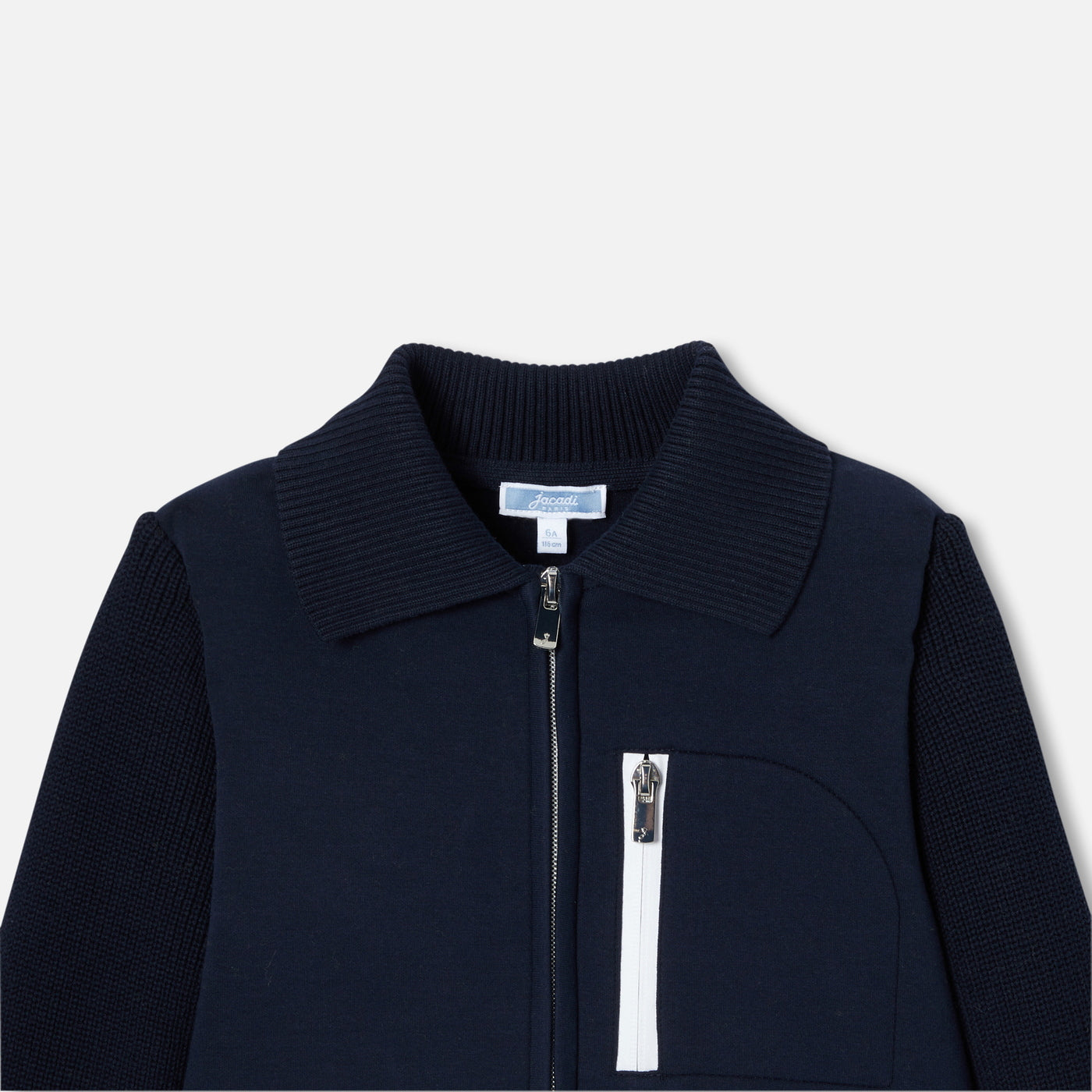 Boy bi-material cardigan