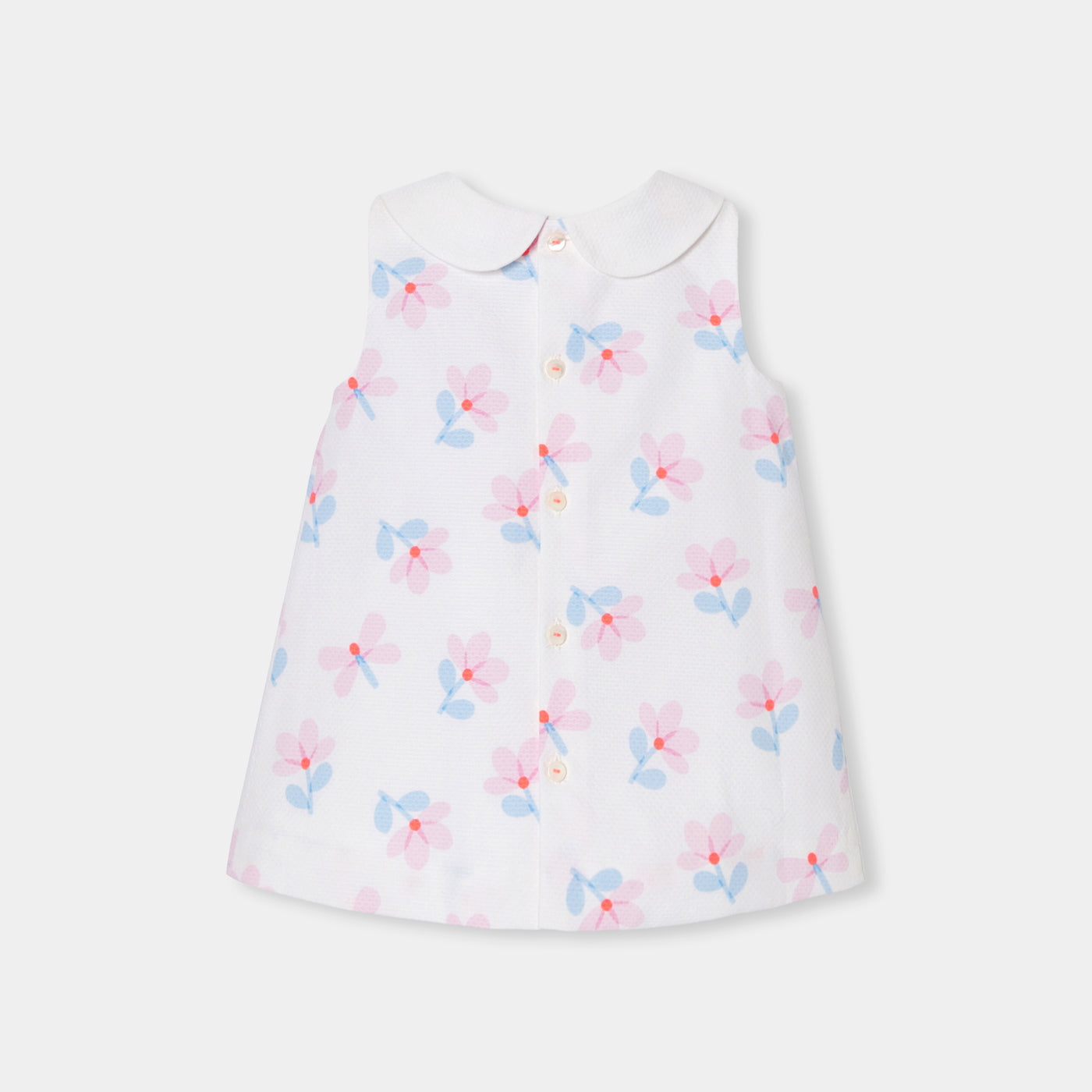 Baby girl cotton piqué pinafore dress