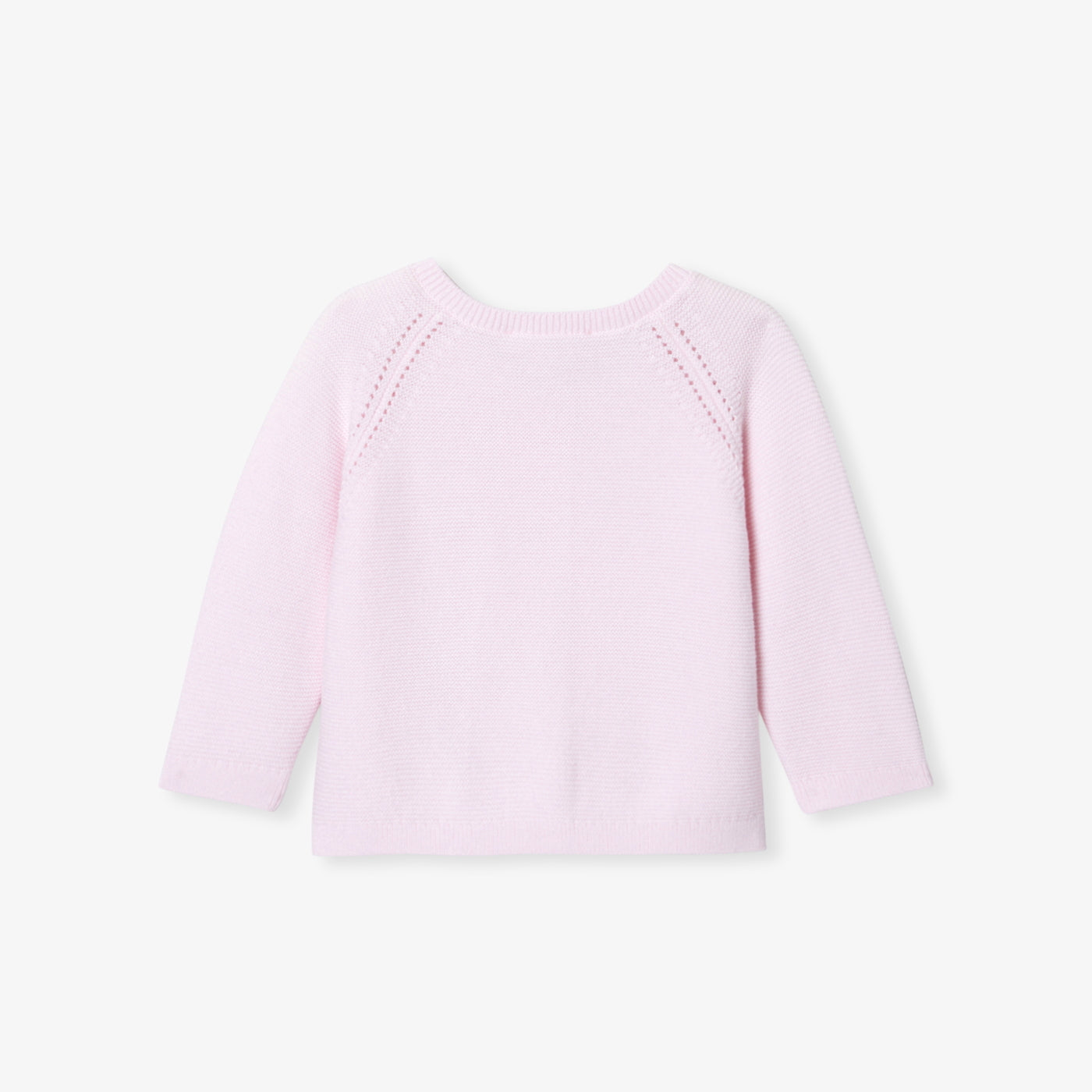 Baby girl cardigan in garter stitch
