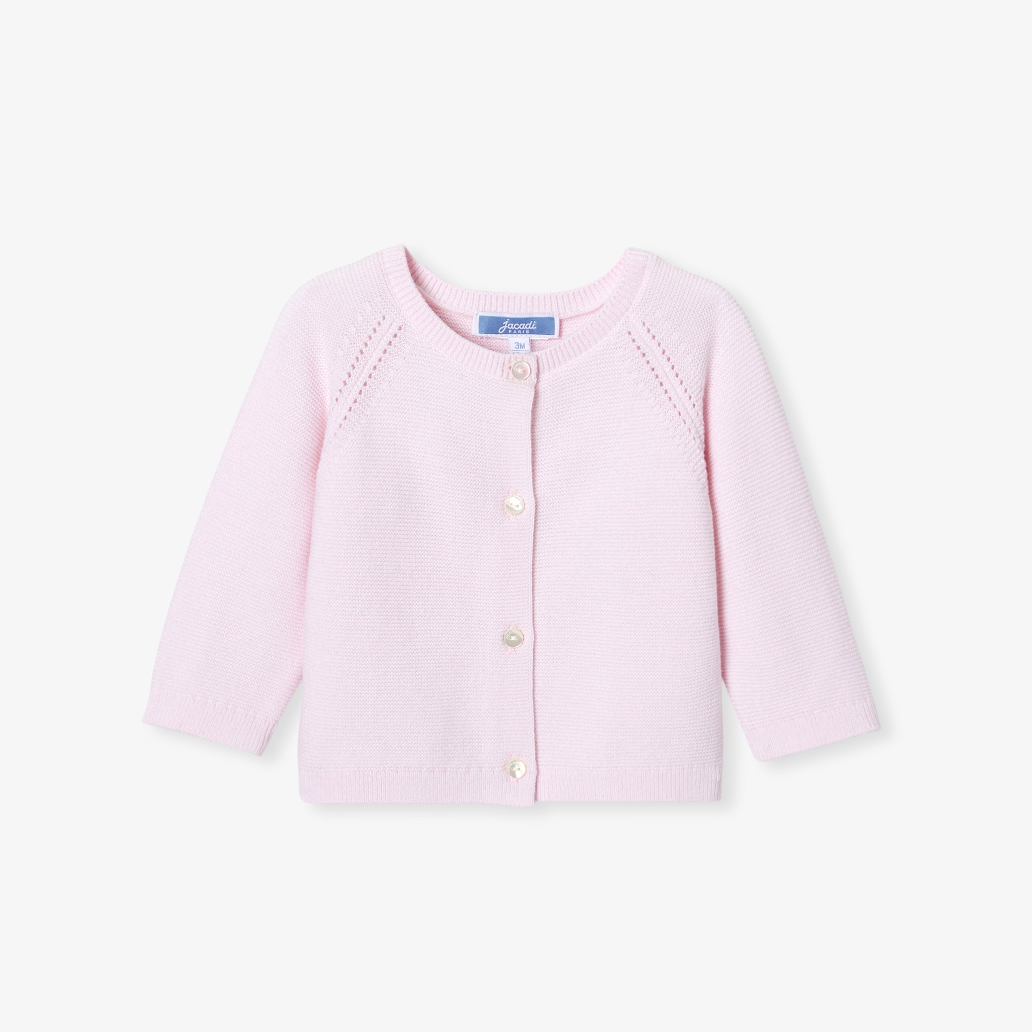 Baby girl cardigan in garter stitch