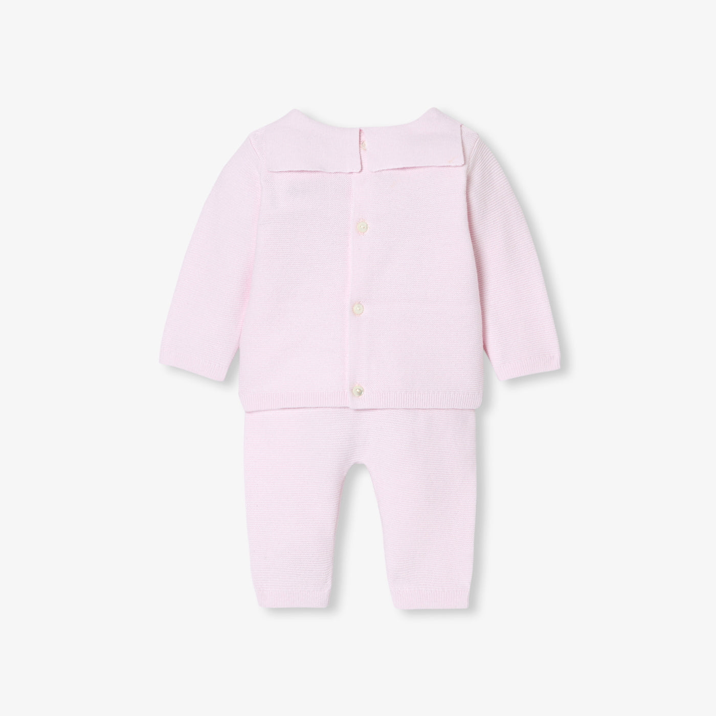 Baby girl garter-stitch set