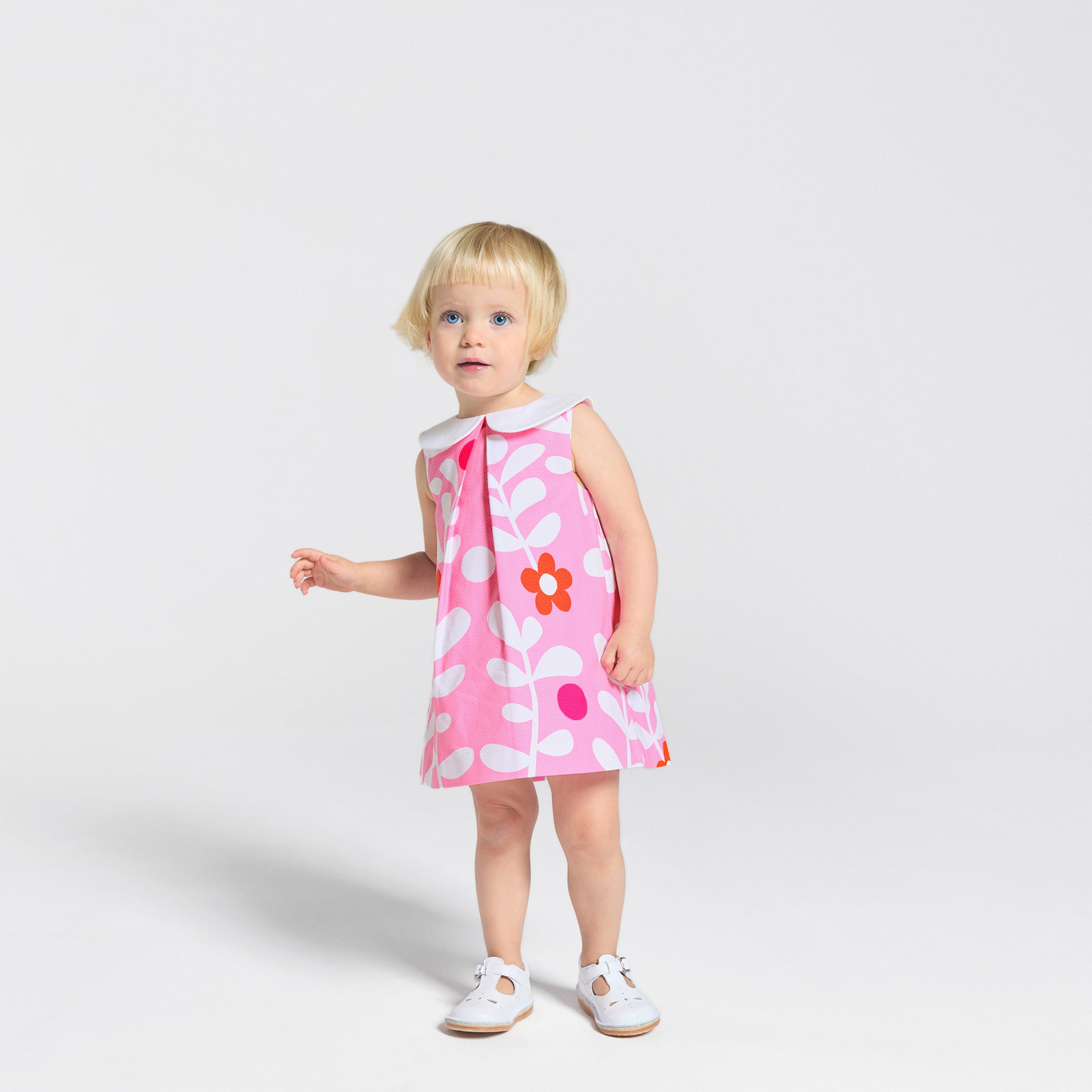 Baby girl dress with plant motif