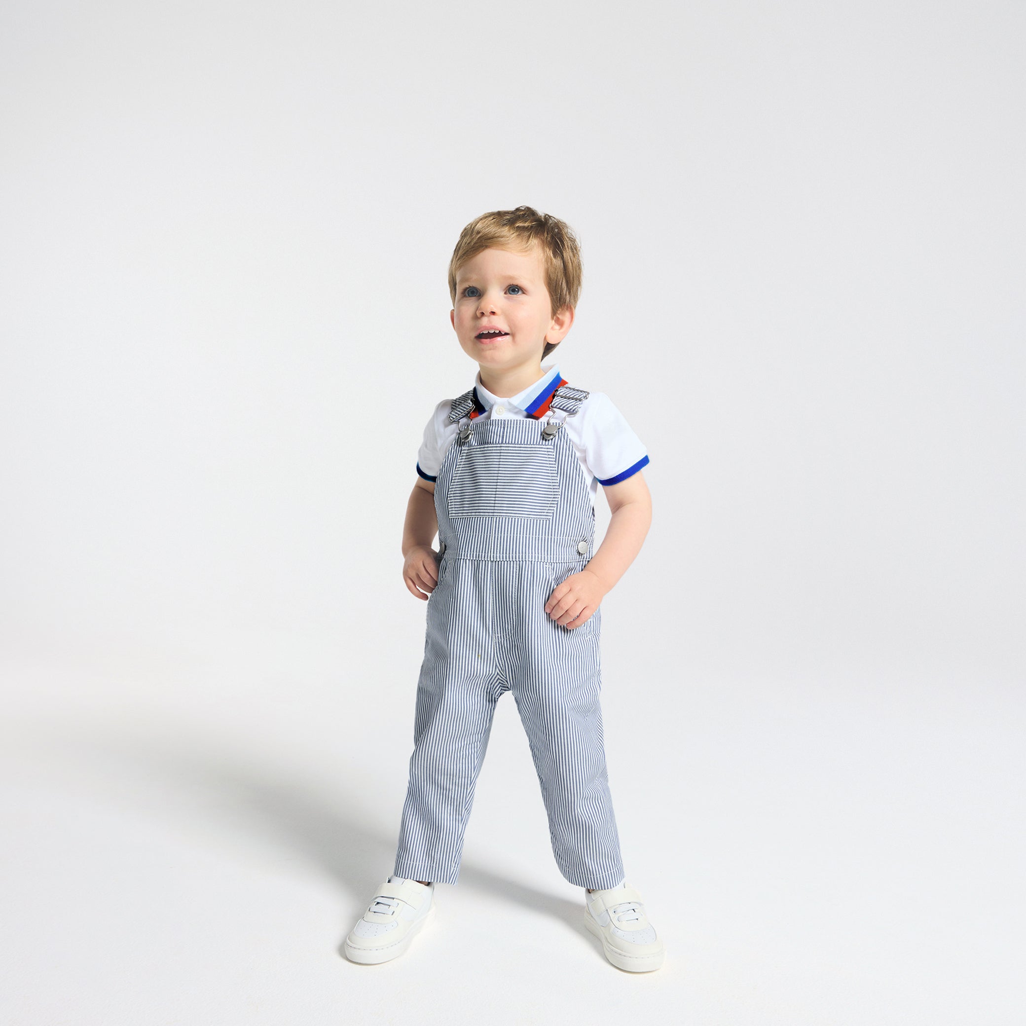 Baby boy overalls with stripes