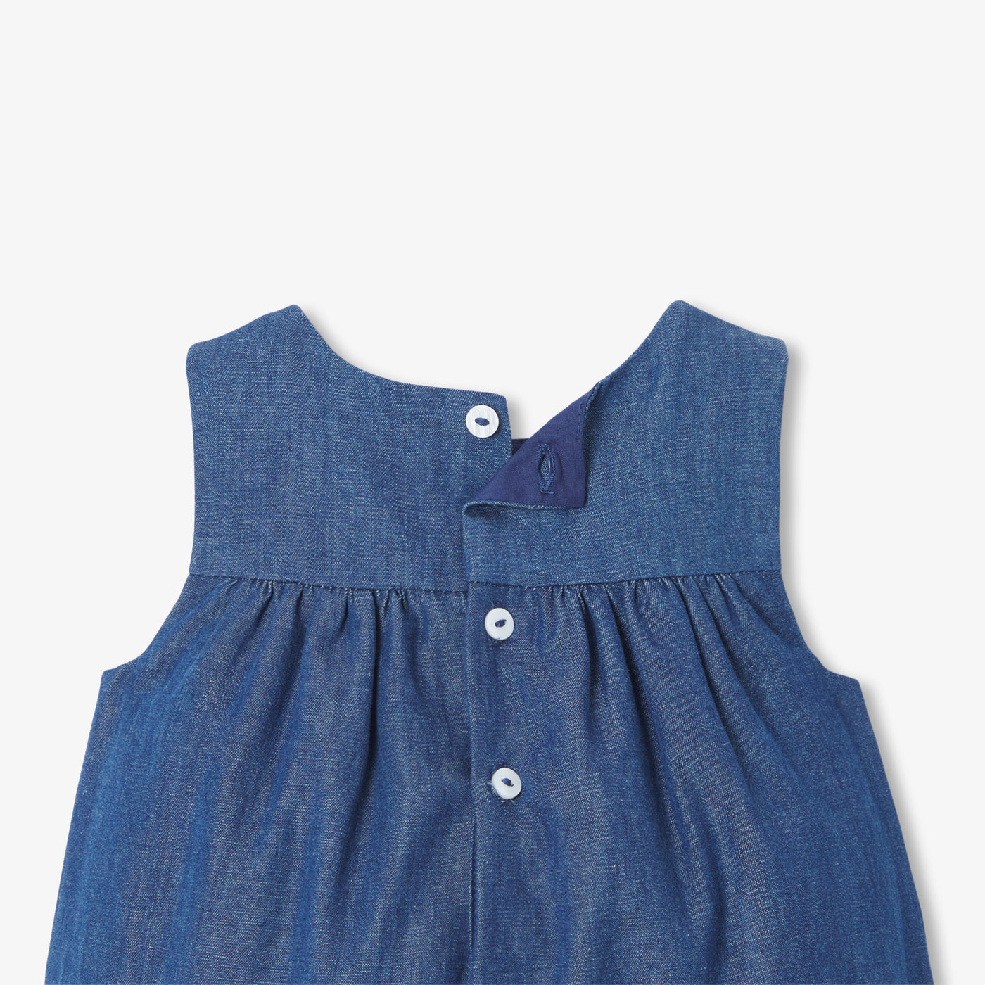 Baby romper in lightweight denim